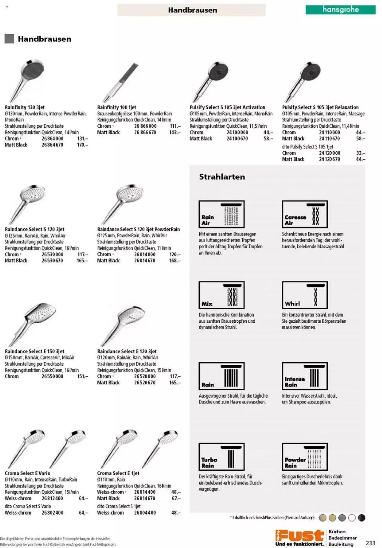 Fust Badezimmermagazin von 17. April bis 31. Dezember 2023 - Prospekt seite 233