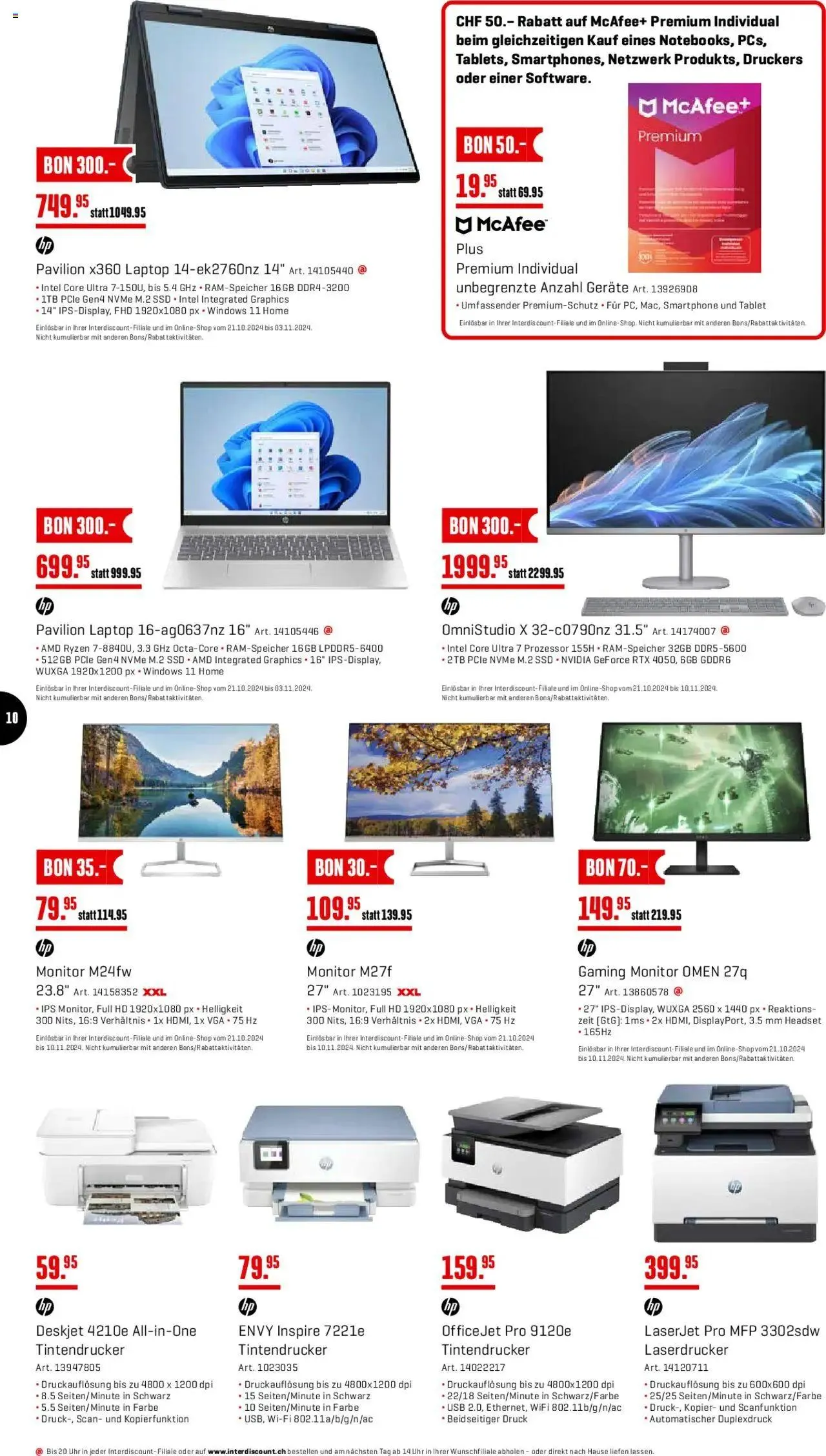 Interdiscount Aktionen von 21. Oktober bis 10. November 2024 - Prospekt seite  10
