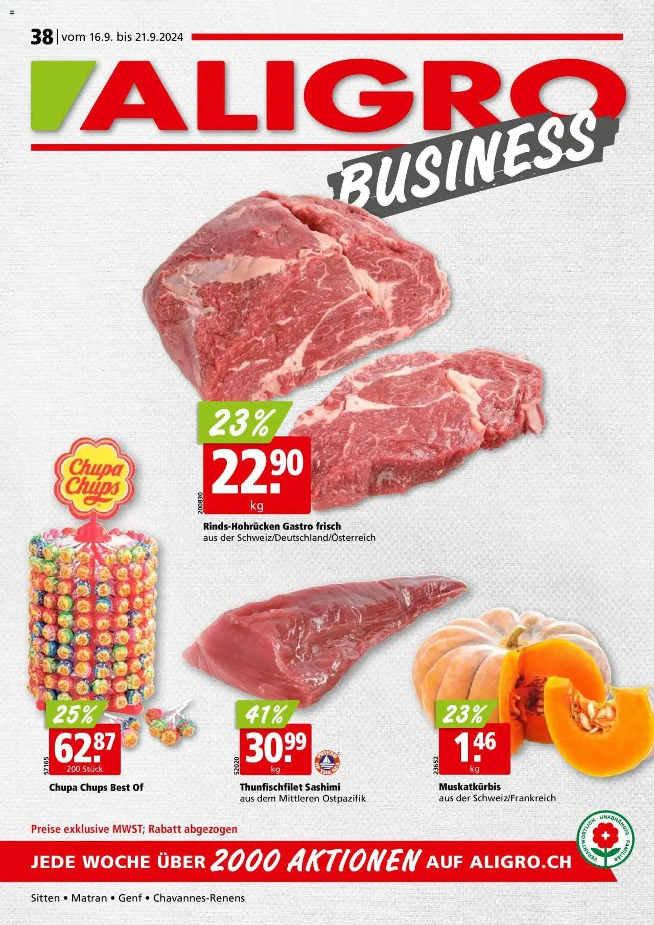 Aligro Aktionen für Businesskunden - Chavannes, Matran, Genf, Sitten - 0