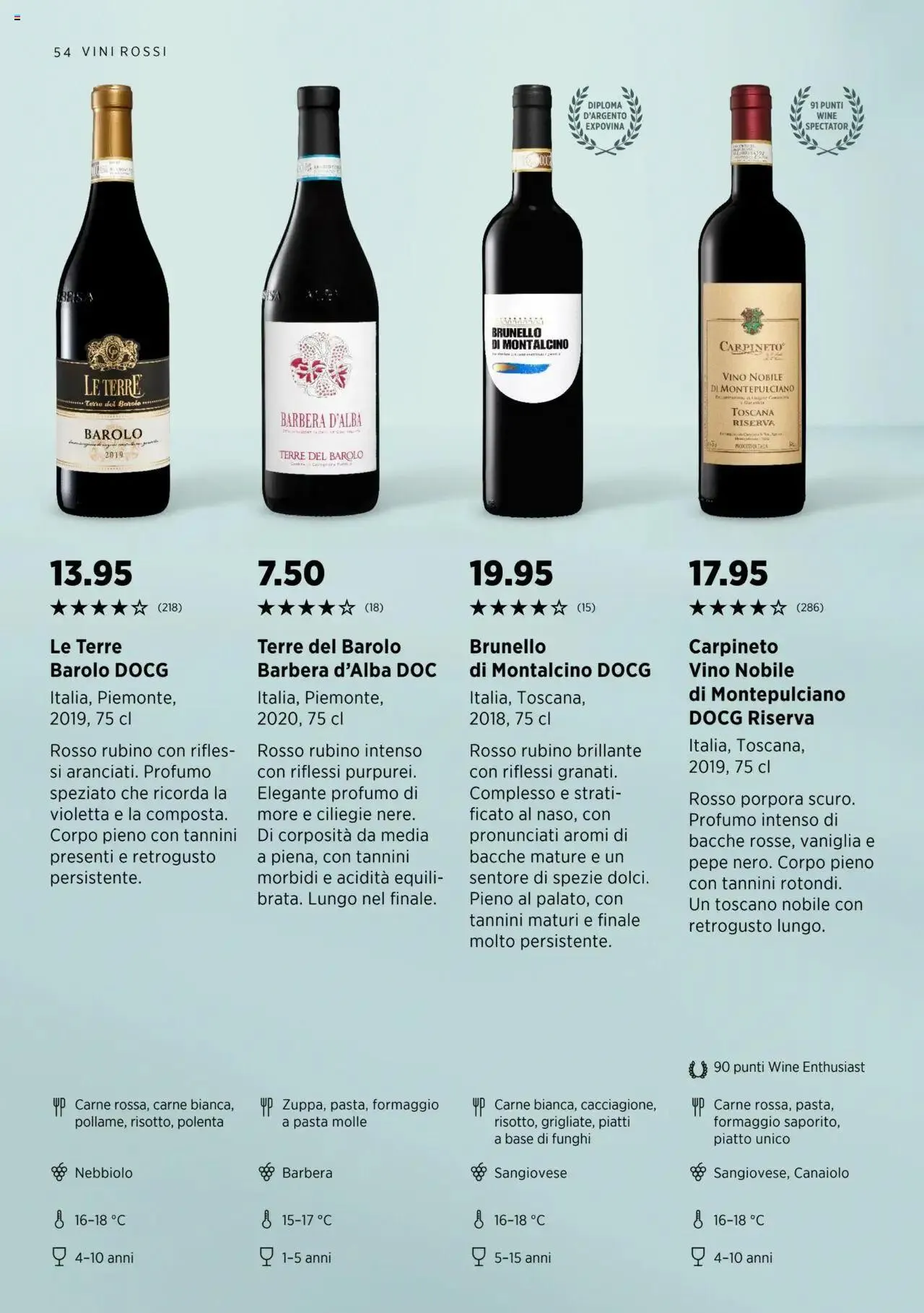 Denner Aktionen Guida dei vini 2024/2025 von 11. September bis 31. Dezember 2024 - Prospekt seite 54