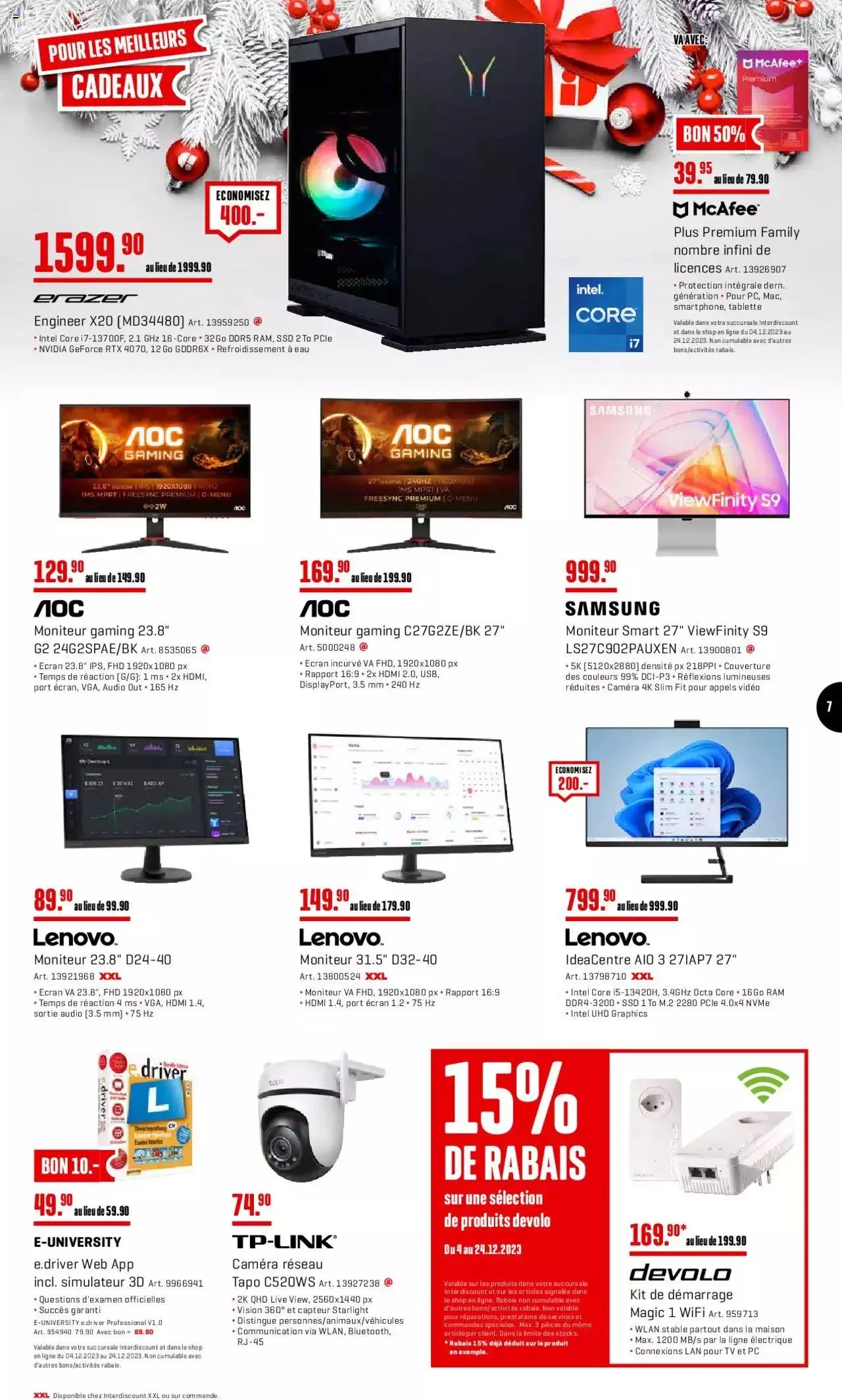 Interdiscount Aktionen FR von 4. Dezember bis 24. Dezember 2023 - Prospekt seite 7