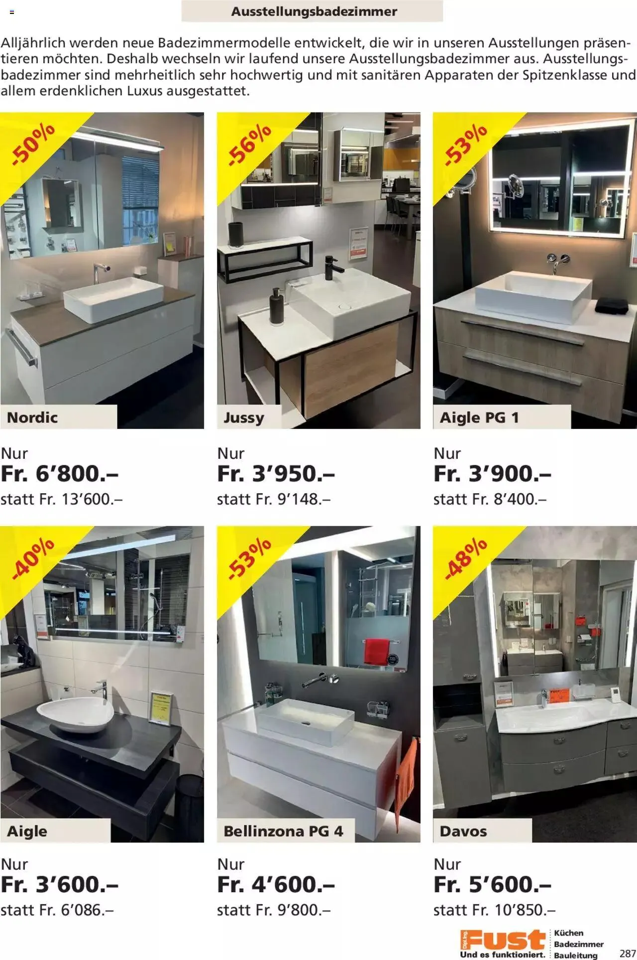Fust Aktionen Badezimmermagazin von 17. April bis 31. Dezember 2024 - Prospekt seite  287