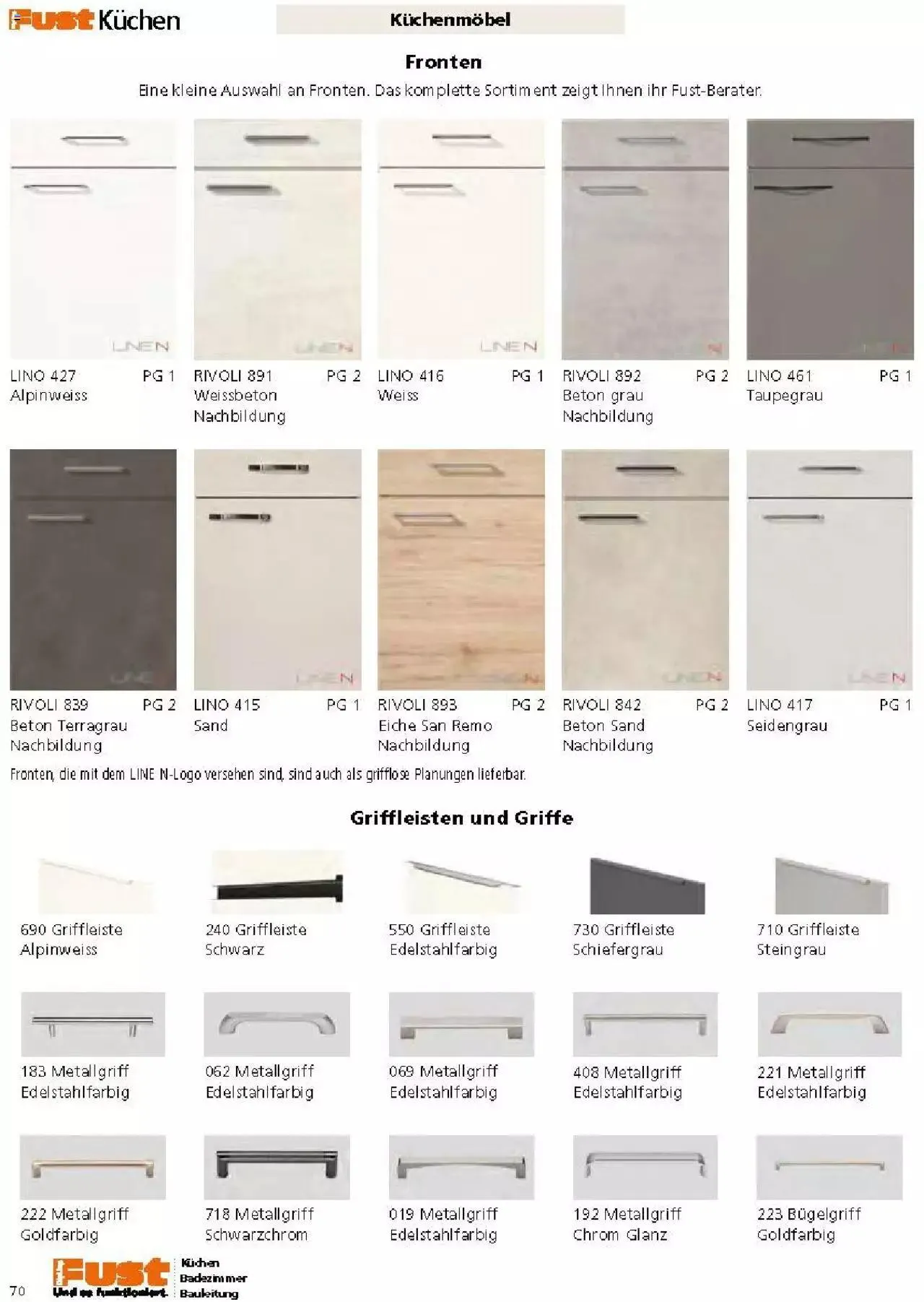 Fust Küchen- und Badezimmerprospekt von 4. März bis 31. Dezember 2024 - Prospekt seite  70