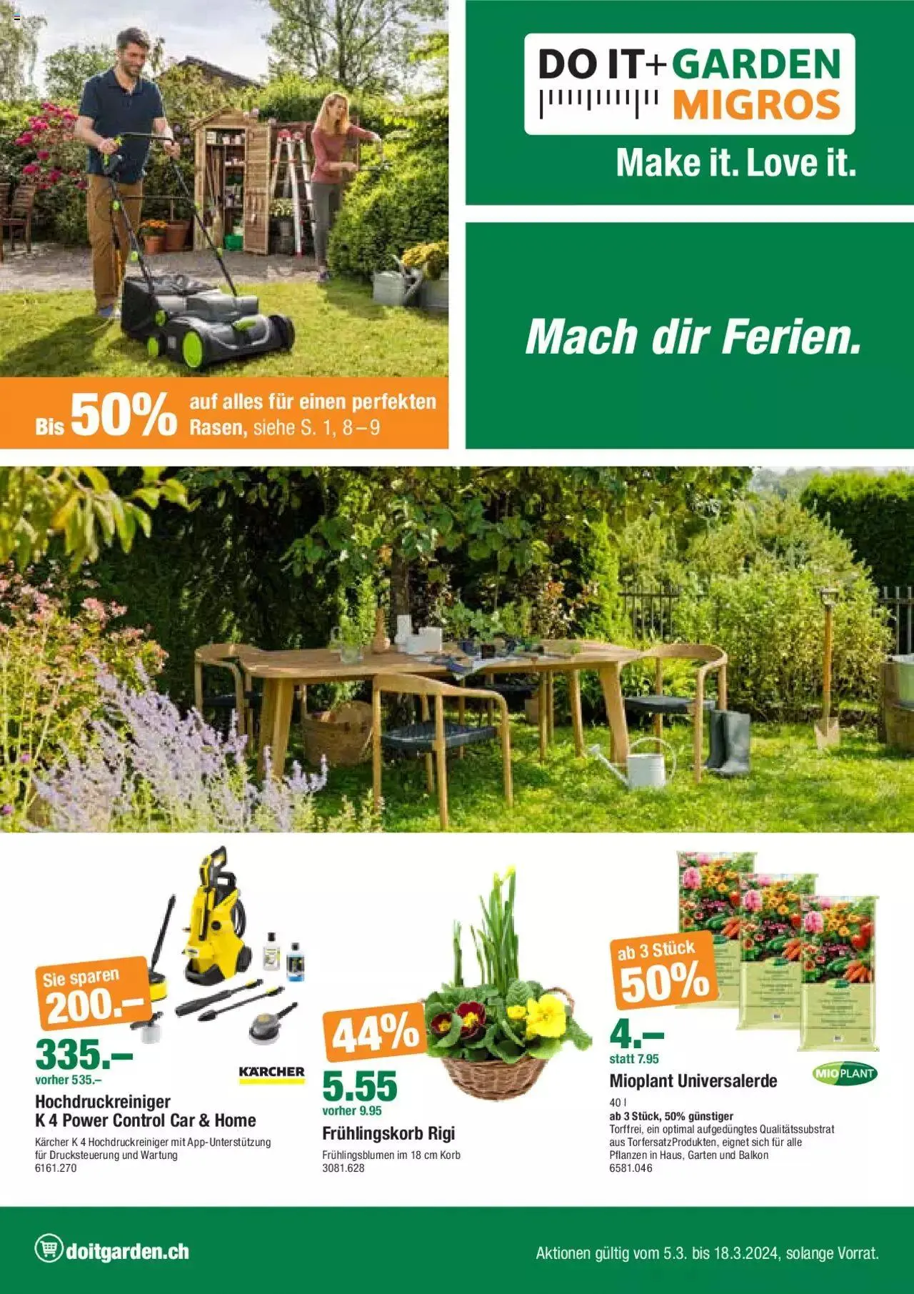 DO IT+GARDEN MIGROS Aktionen von 5. März bis 18. März 2024 - Prospekt seite  