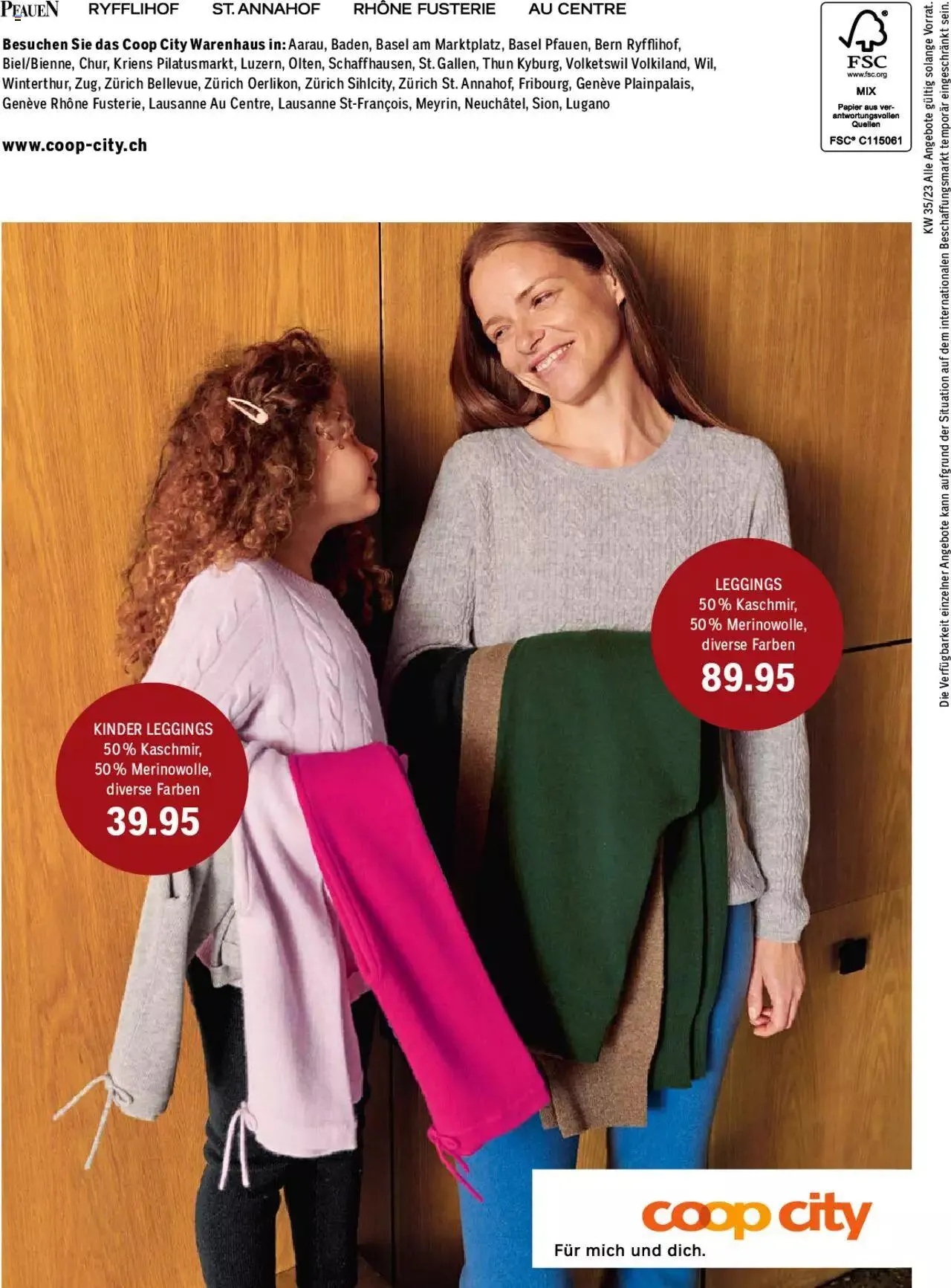 Coop City Aktionen Cashmere Collection von 5. September bis 31. Dezember 2023 - Prospekt seite  24