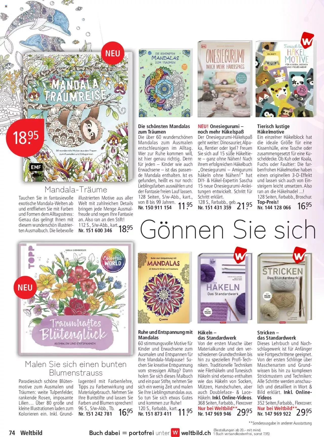 Weltbild Aktionen von 19. April bis 31. Dezember 2024 - Prospekt seite  74