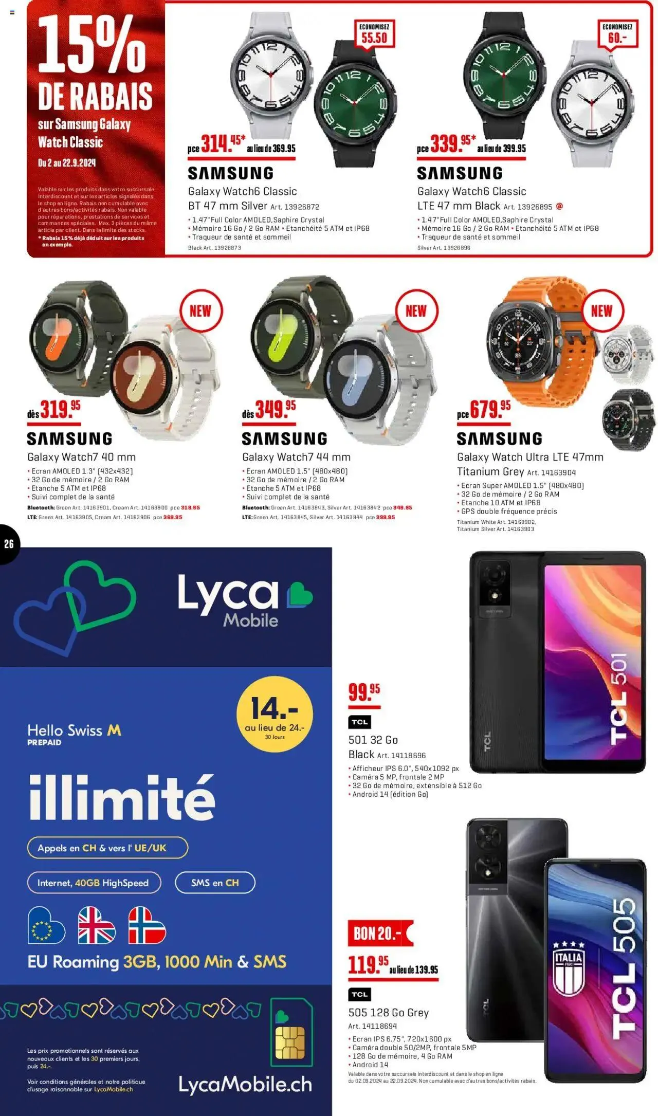 Interdiscount Prospectus von 2. September bis 22. September 2024 - Prospekt seite  26