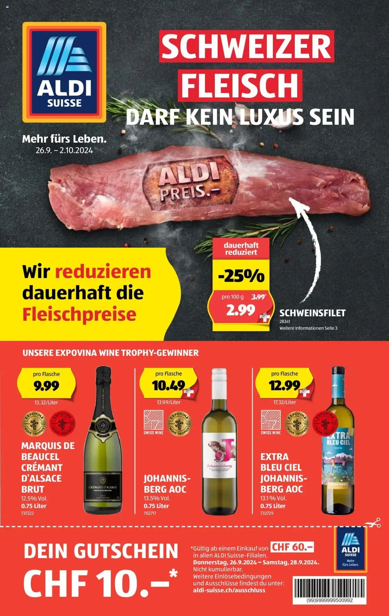 Aldi Aktionen von 26. September bis 2. Oktober 2024 - Prospekt seite  1