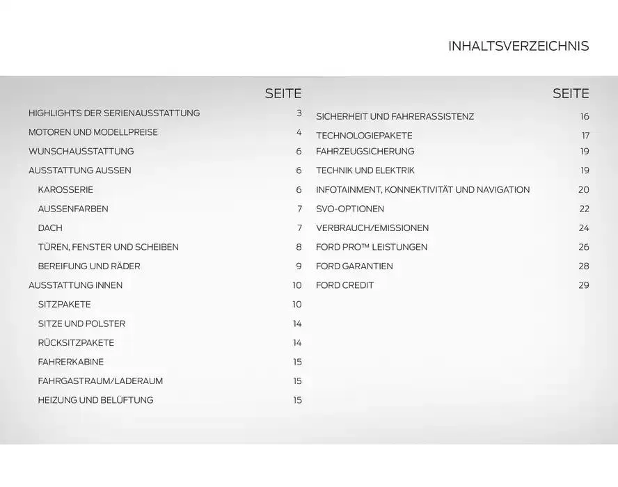 FORD TRANSIT Preisliste Preisliste von 28. Oktober bis 28. Oktober 2025 - Prospekt seite  2