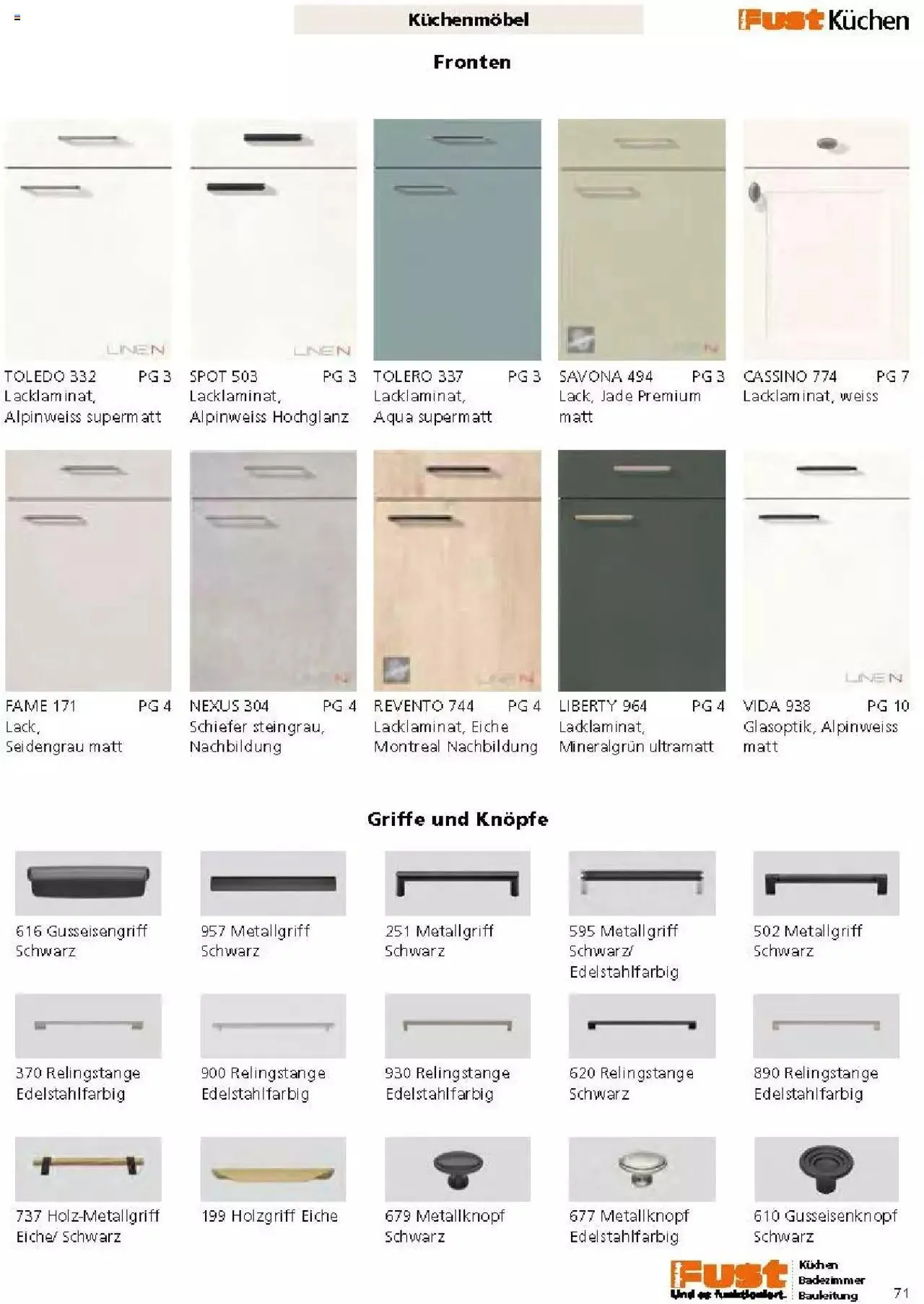 Fust Küchen- und Badezimmerprospekt von 4. März bis 31. Dezember 2024 - Prospekt seite  71