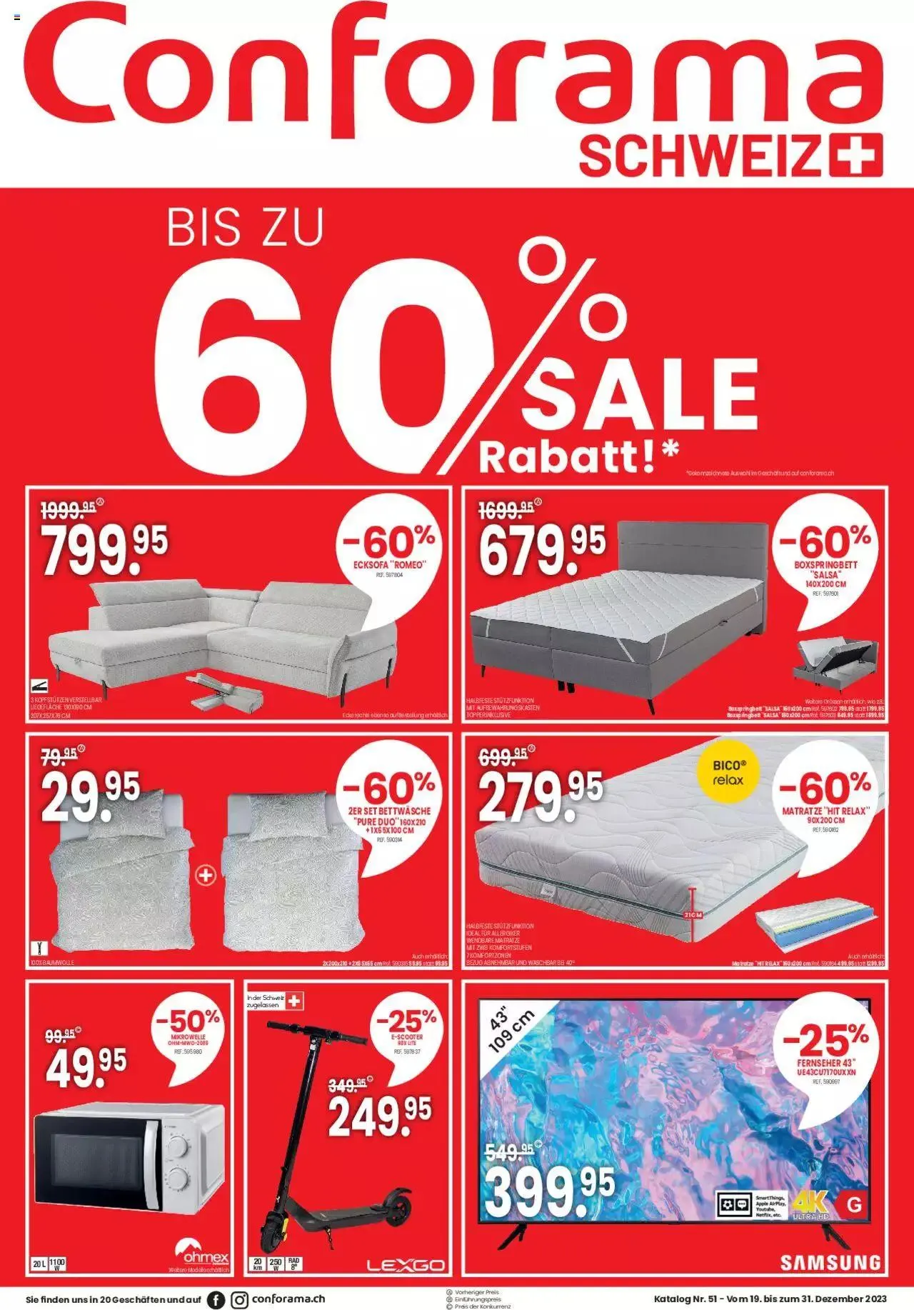 Conforama Aktionen Rabatt von 19. Dezember bis 31. Dezember 2023 - Prospekt seite  1