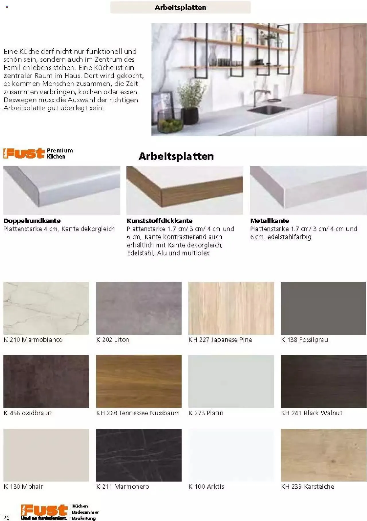 Fust Küchen- und Badezimmerprospekt von 4. März bis 31. Dezember 2024 - Prospekt seite  72