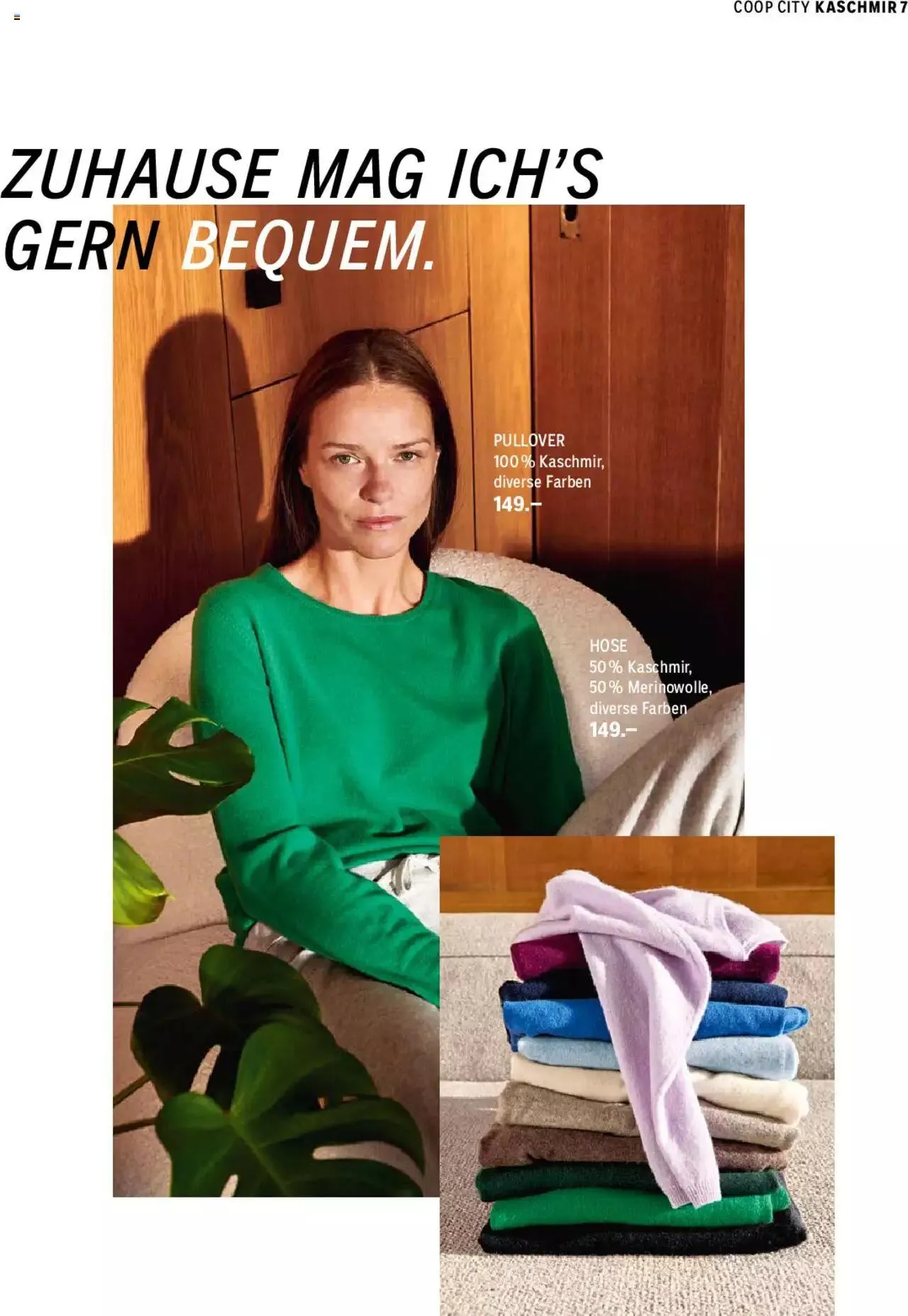 Coop City Aktionen Cashmere Collection von 5. September bis 31. Dezember 2023 - Prospekt seite  7