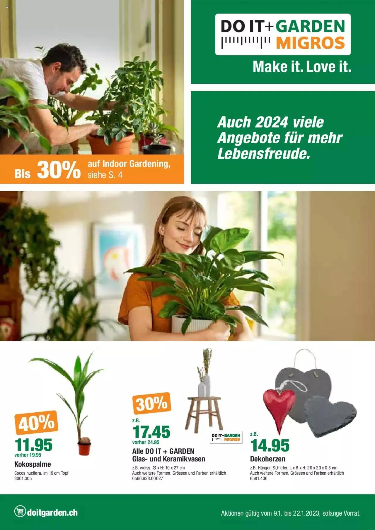 DO IT+GARDEN MIGROS Aktionen von 9. Januar bis 22. Januar 2024 - Prospekt seite  10