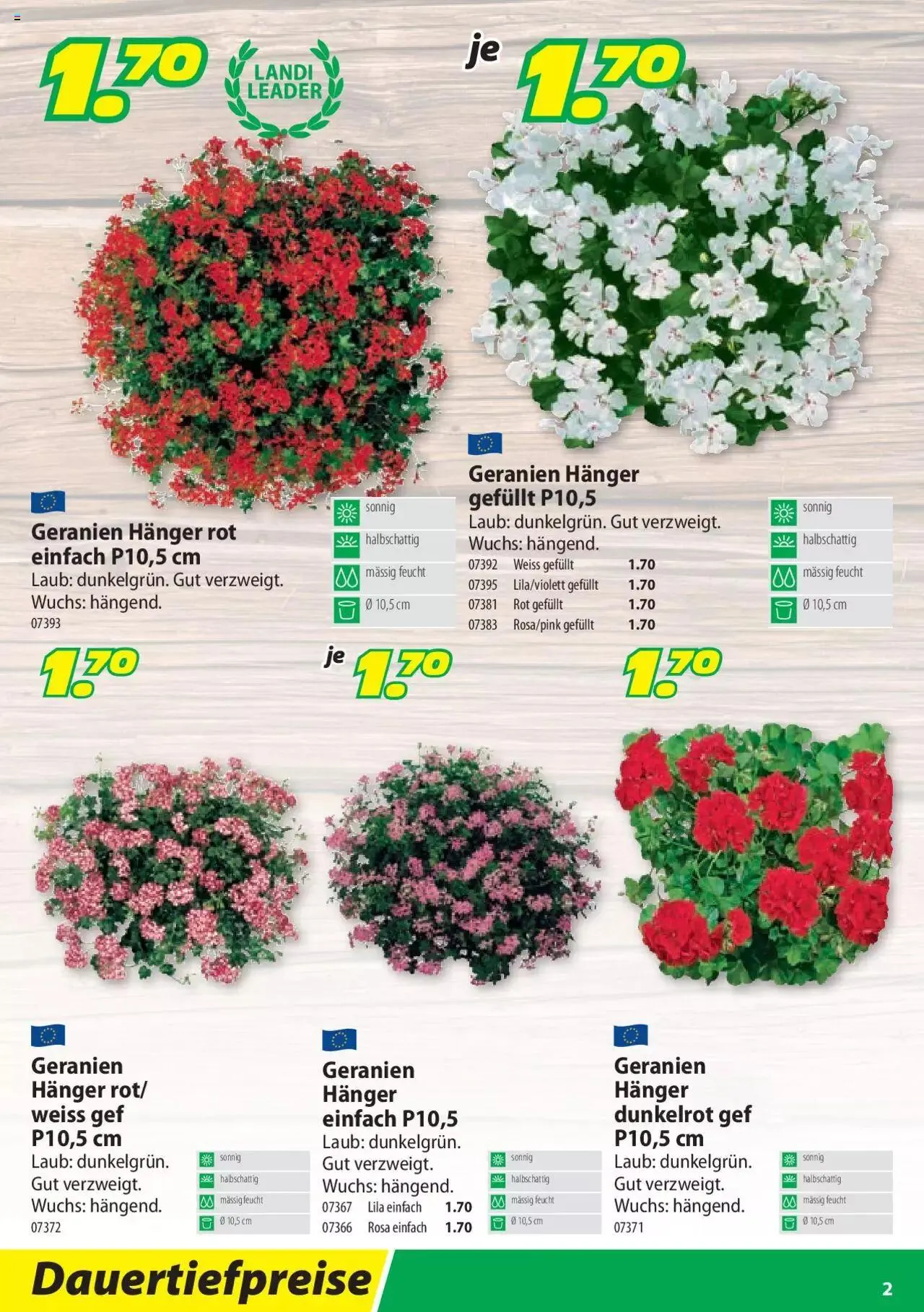 Landi - Geranien von 25. April bis 31. Dezember 2023 - Prospekt seite 2