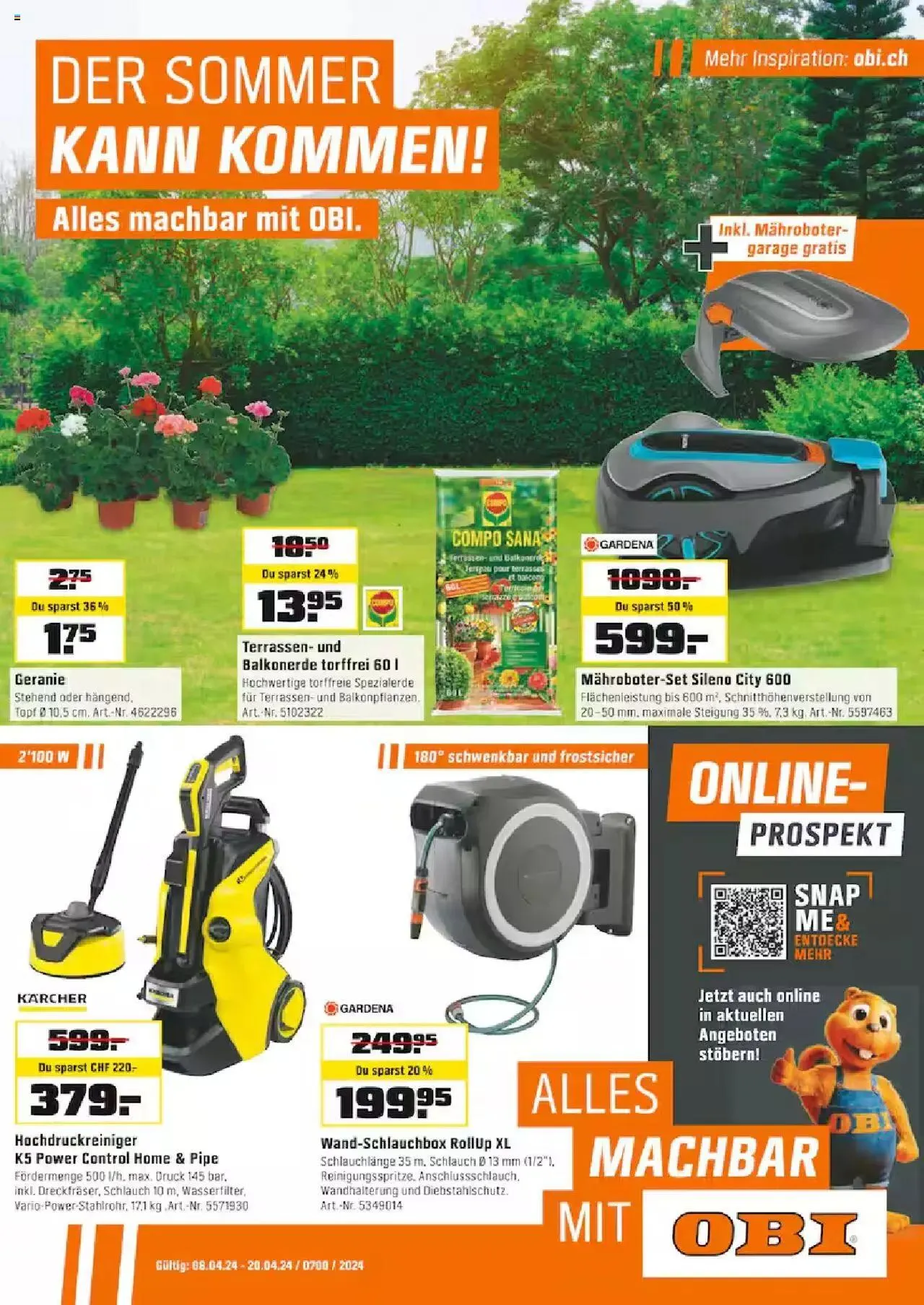 OBI Aktionen von 8. April bis 20. April 2024 - Prospekt seite  
