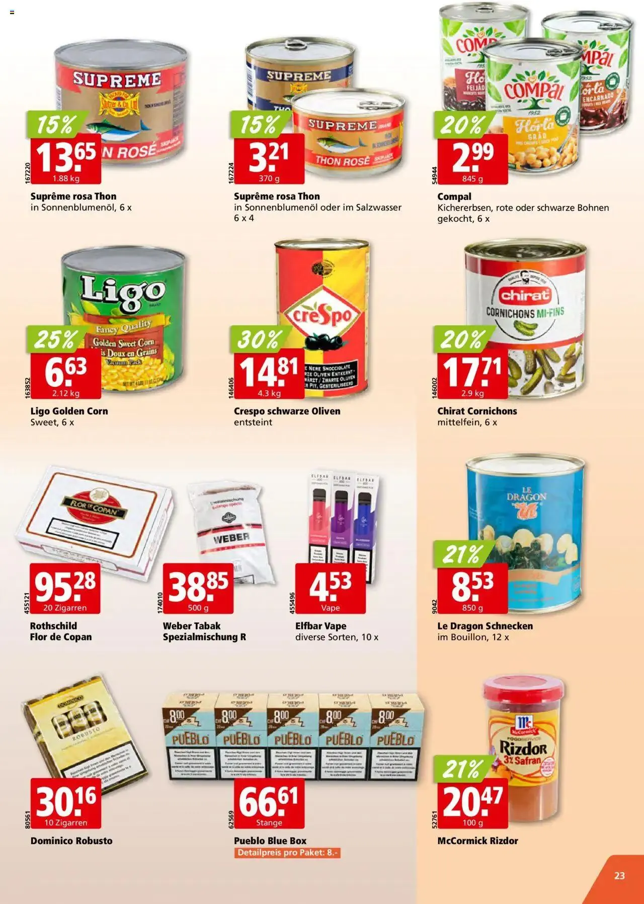 Aligro Aktionen für Businesskunden - Chavannes, Matran, Genf, Sitten von 30. September bis 5. Oktober 2024 - Prospekt seite  23