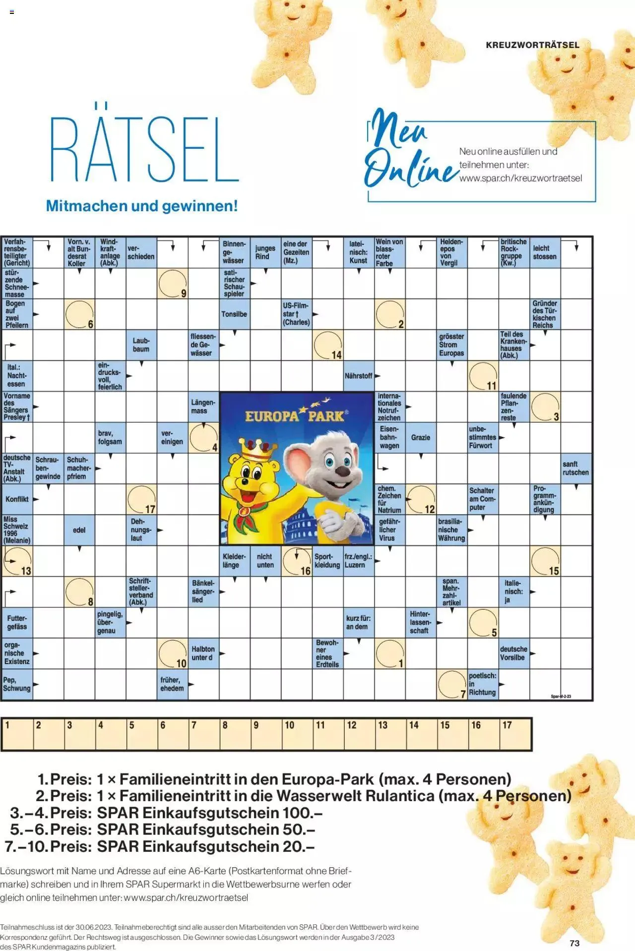 SPAR Kundenmagazin von 31. Mai bis 31. Dezember 2023 - Prospekt seite  73