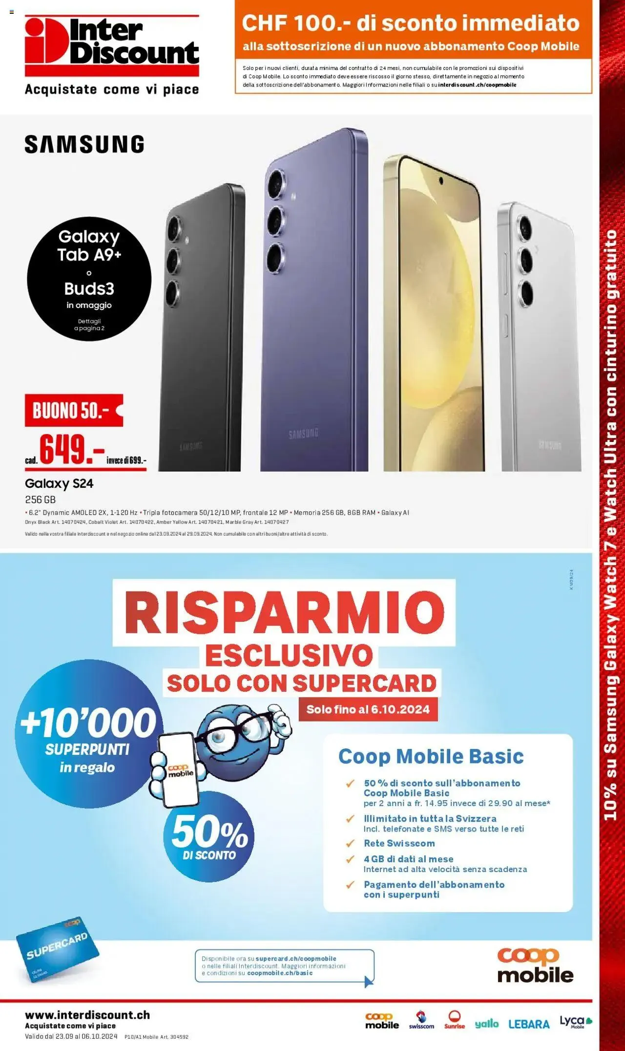 Interdiscount Prospetto - Mobile von 23. September bis 6. Oktober 2024 - Prospekt seite  1