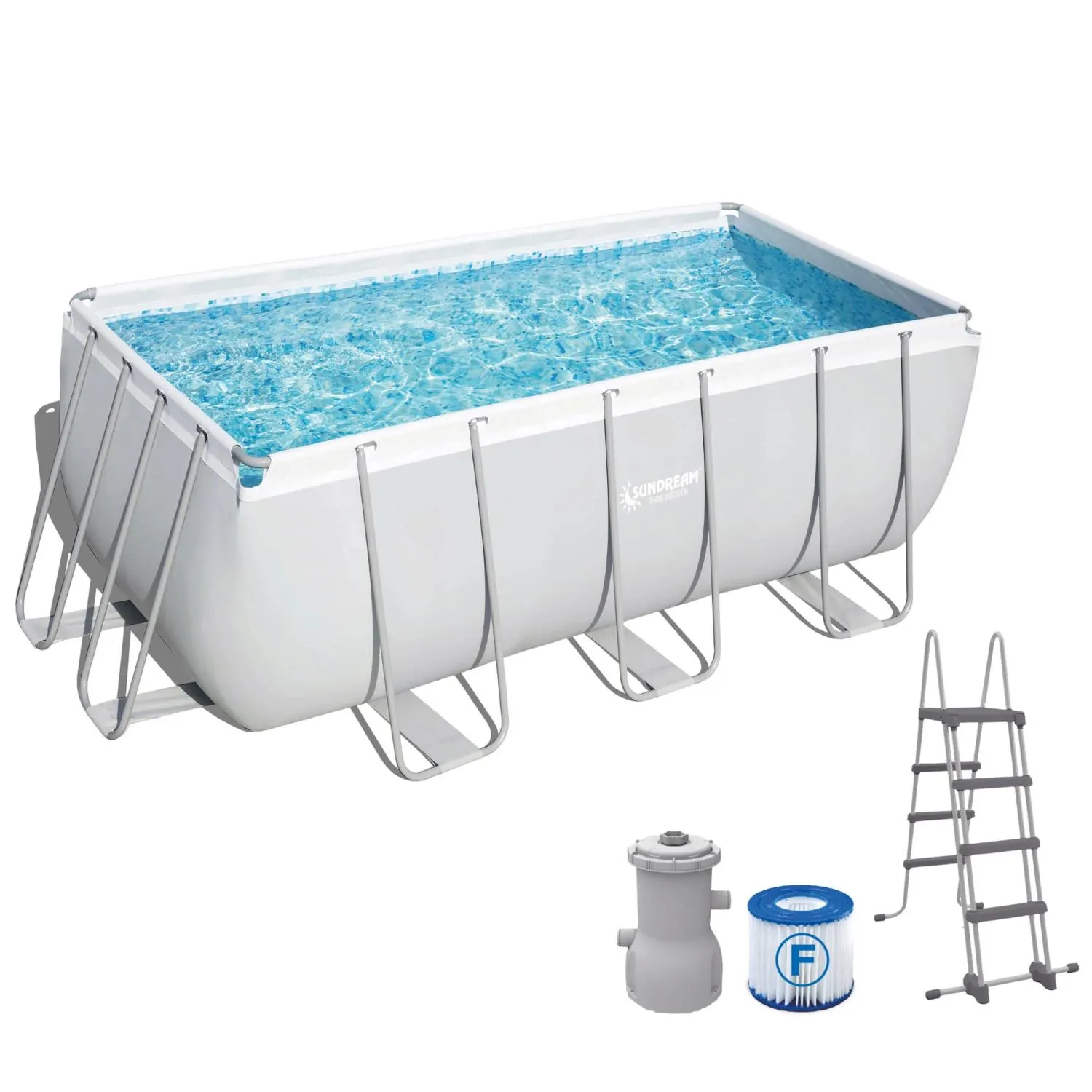 SUNDREAM Stahlrohrbecken Set rechteckig 400x200x99cm