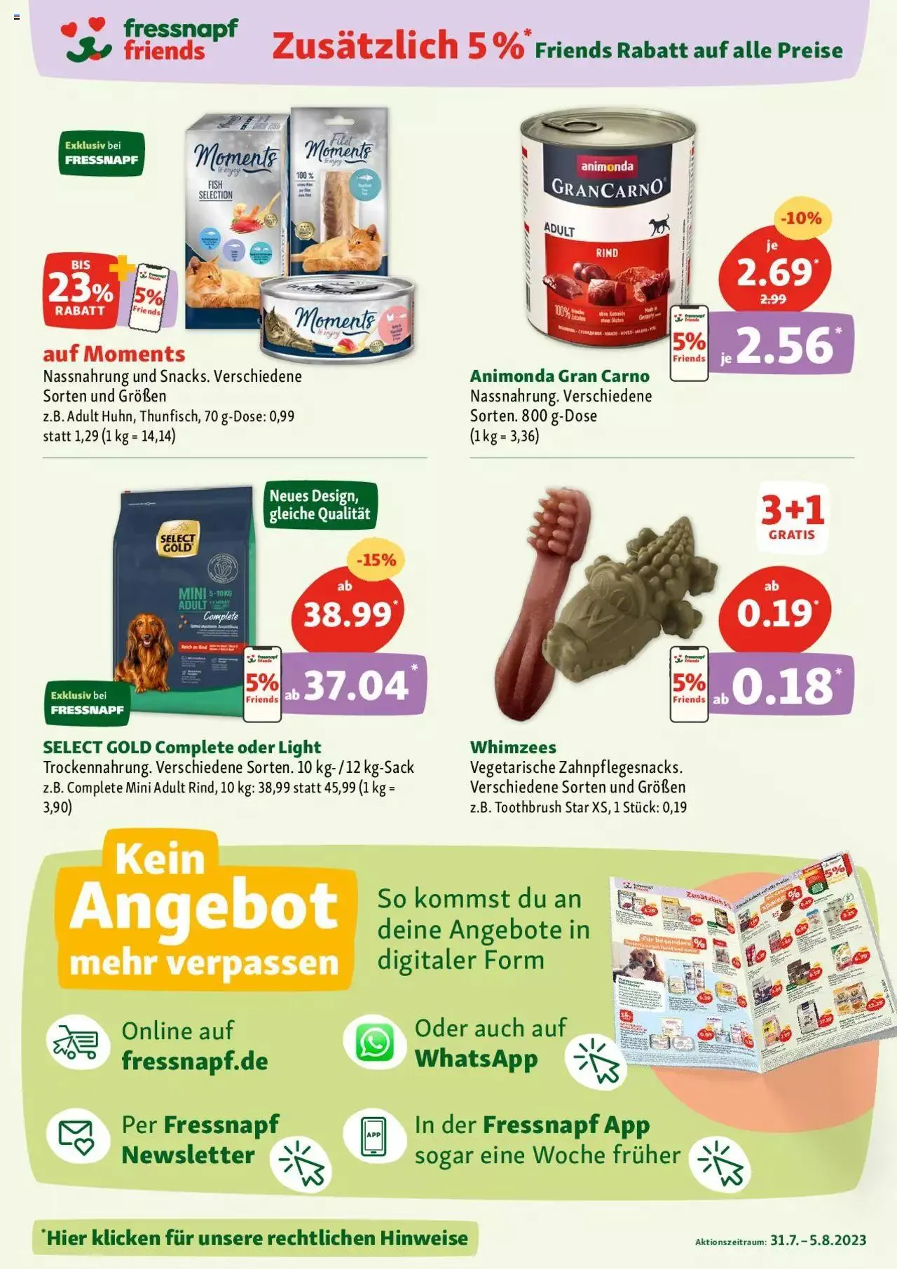 Fressnapf Aktionen von 31. Juli bis 5. August 2023 - Prospekt seite  2