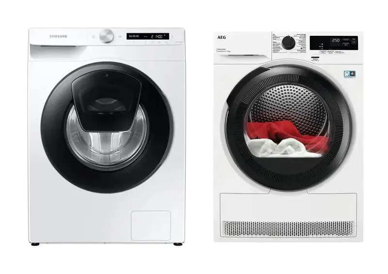 Samsung WW90T554AAW/S5 Waschmaschine und AEG TP7060TW Waschtrockner