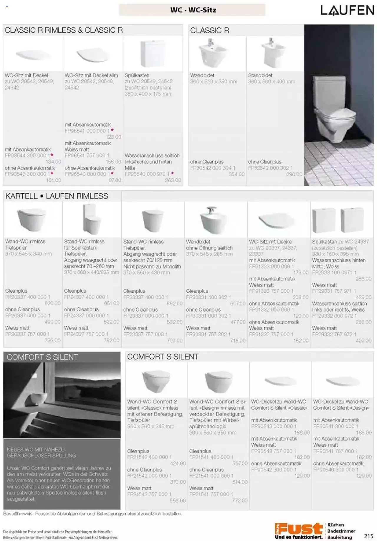 Fust Badezimmermagazin von 17. April bis 31. Dezember 2023 - Prospekt seite  215