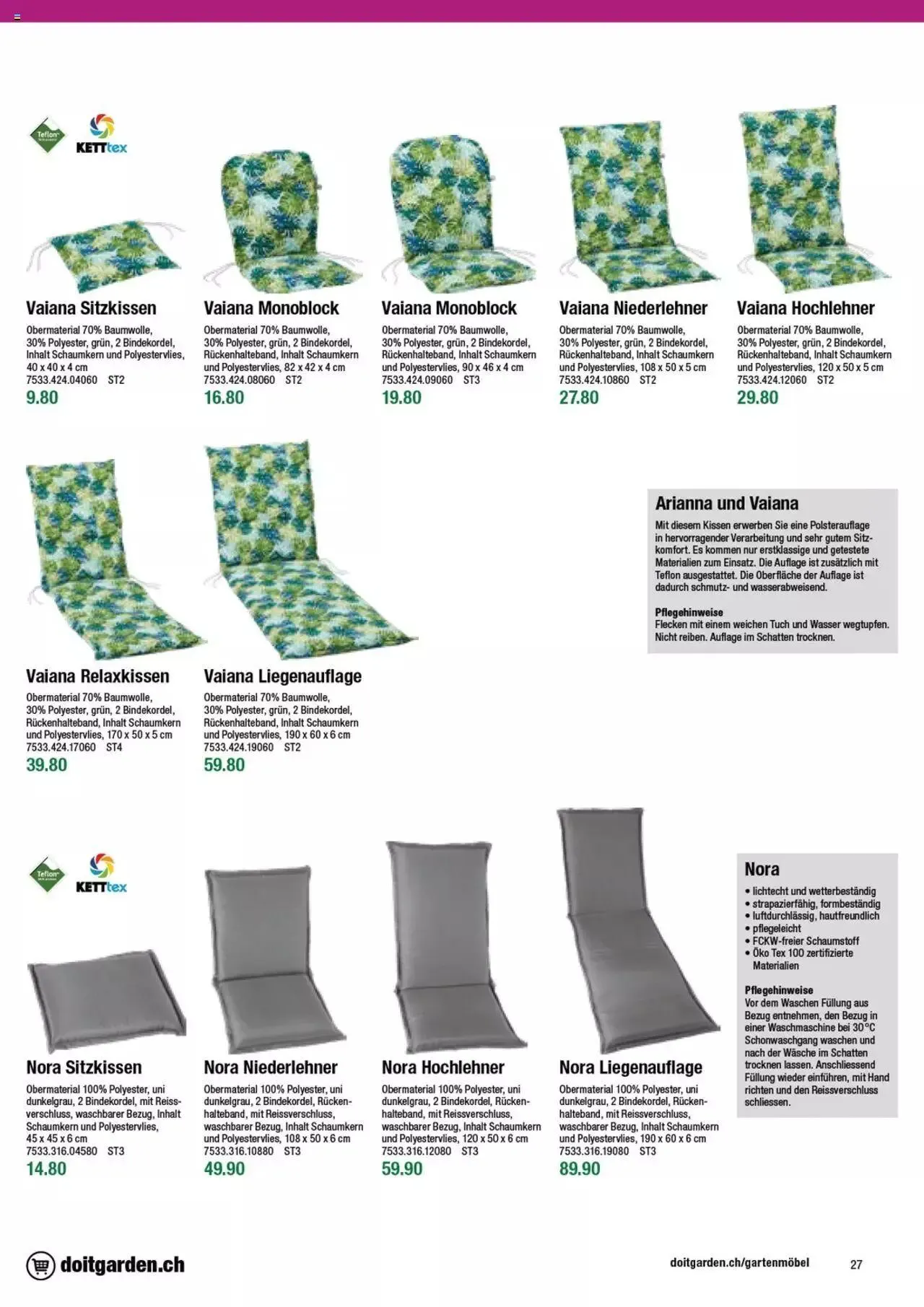 DO IT+GARDEN MIGROS - Gartenmoebel von 9. Februar bis 31. Dezember 2023 - Prospekt seite  27