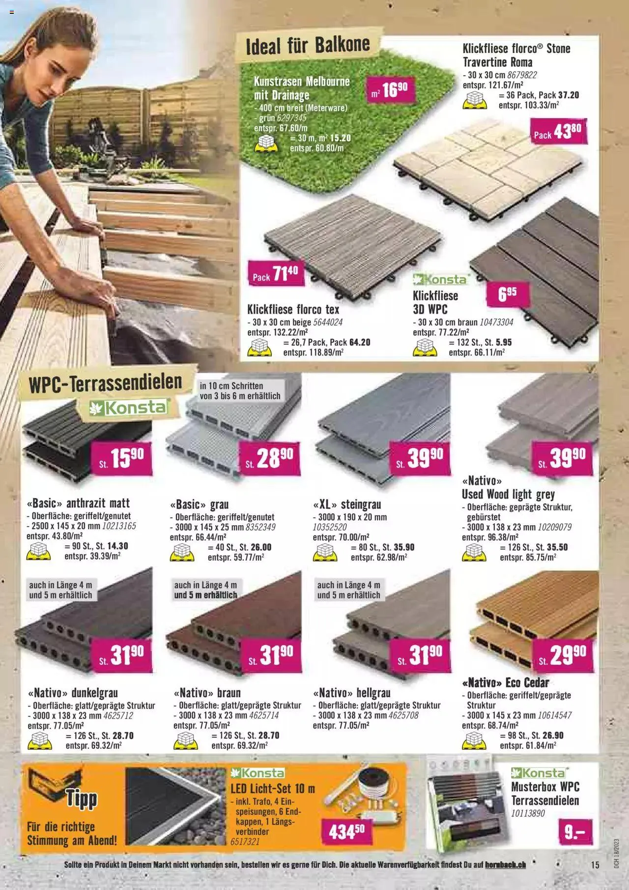 Hornbach Aktionen von 1. Mai bis 31. Dezember 2023 - Prospekt seite 15