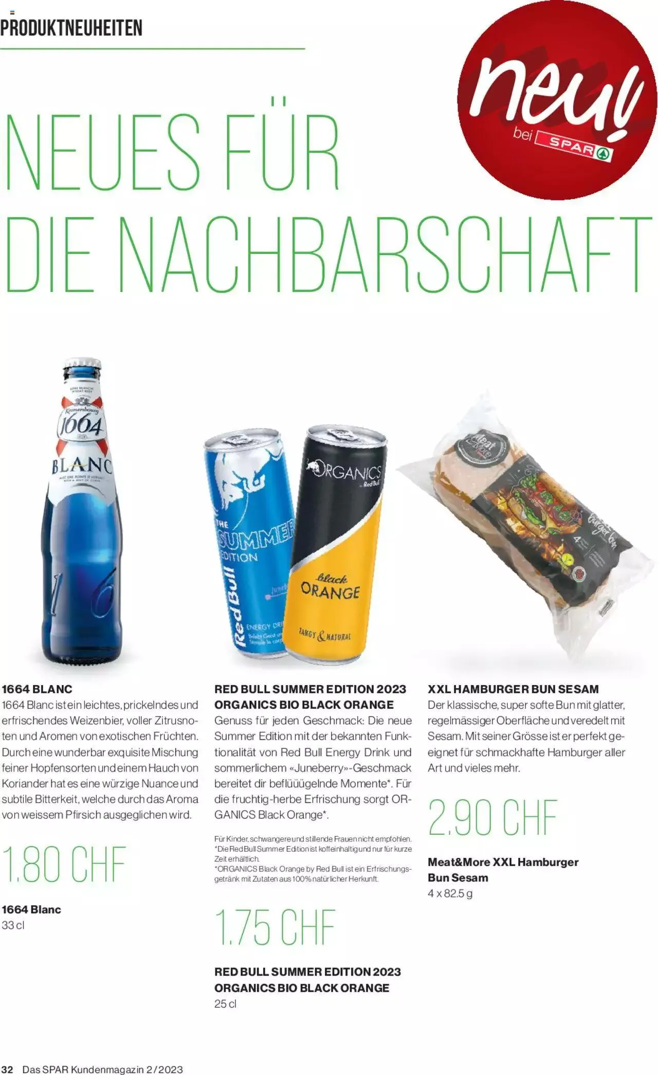 SPAR Kundenmagazin von 31. Mai bis 31. Dezember 2023 - Prospekt seite  32