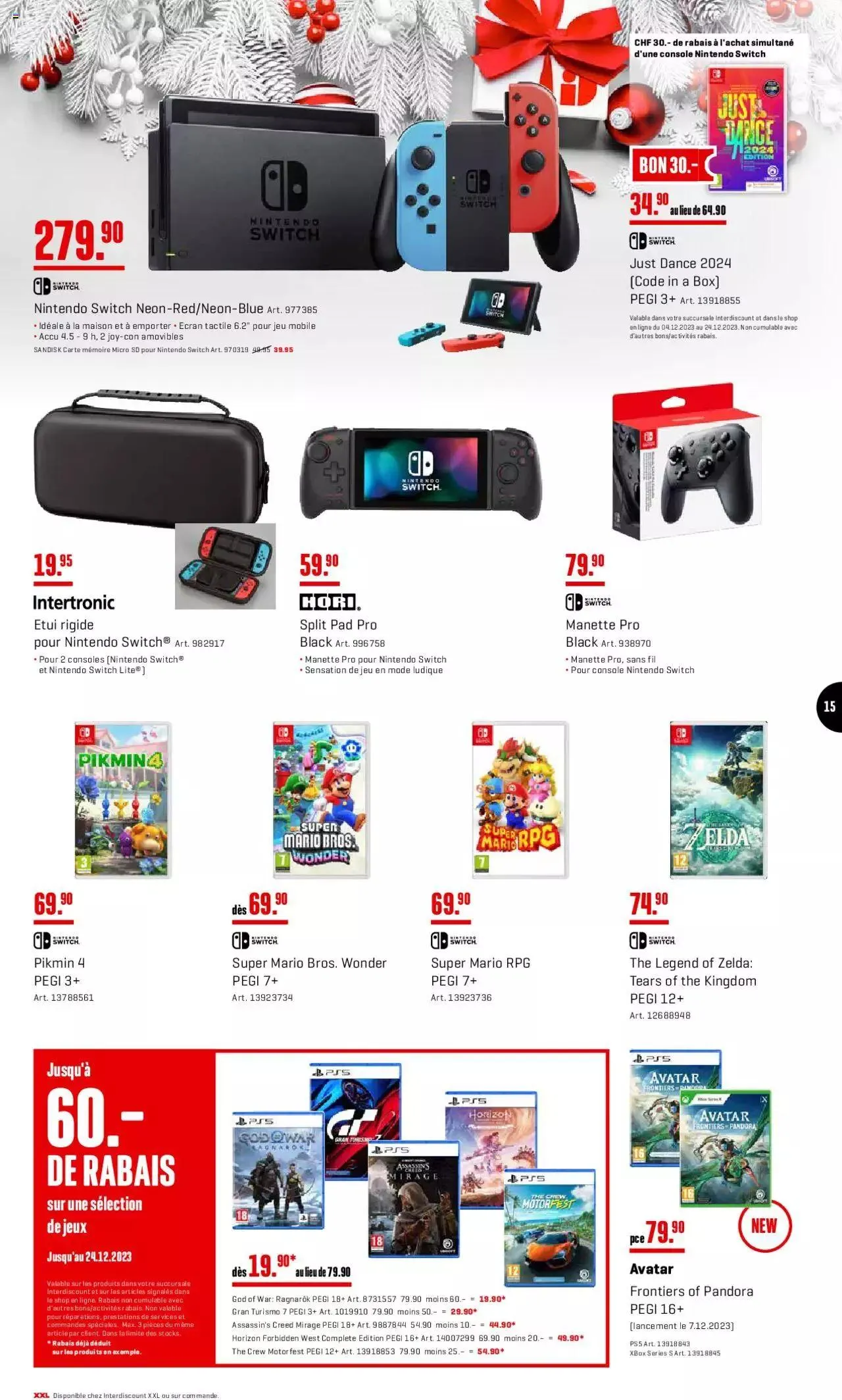 Interdiscount Aktionen FR von 4. Dezember bis 24. Dezember 2023 - Prospekt seite 15