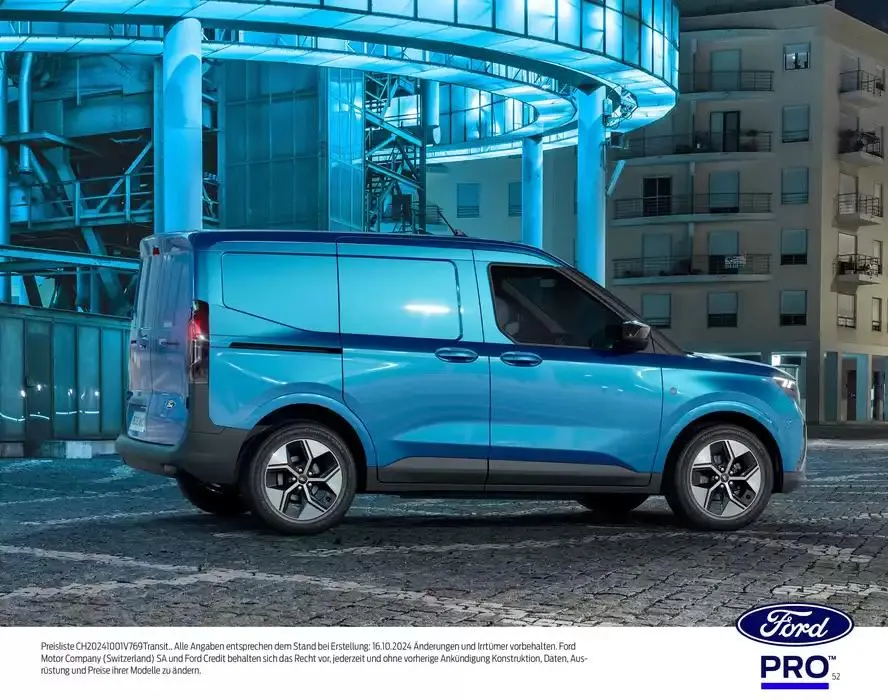 FORD TRANSIT COURIER Technische Daten Preisliste von 12. November bis 12. November 2025 - Prospekt seite 52