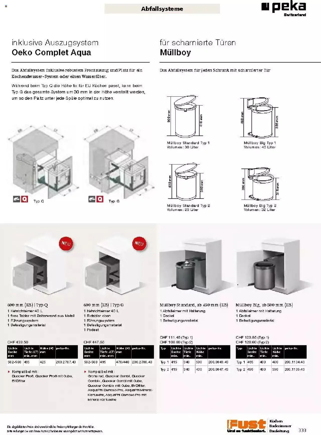 Fust Küchen- und Badezimmerprospekt von 4. März bis 31. Dezember 2024 - Prospekt seite 333