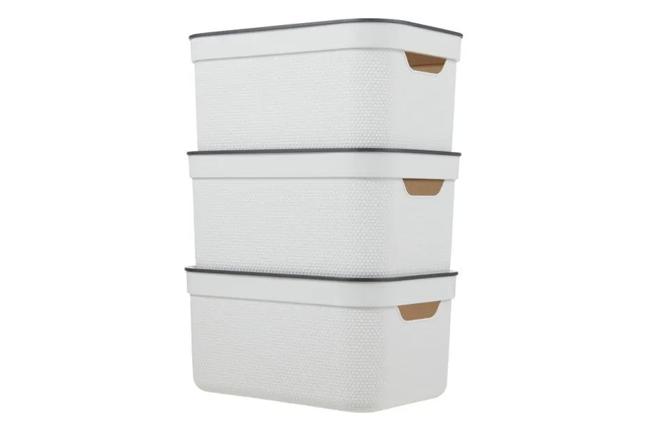 Deko Box mit Deckel Jive Weiss | 13 × 18 × 16 cm | 5 l