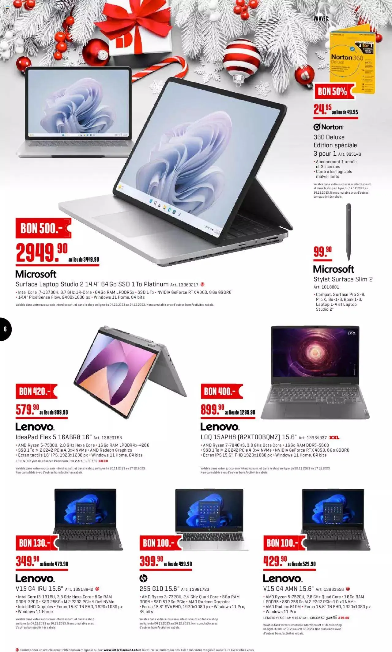 Interdiscount Aktionen FR von 4. Dezember bis 24. Dezember 2023 - Prospekt seite  6