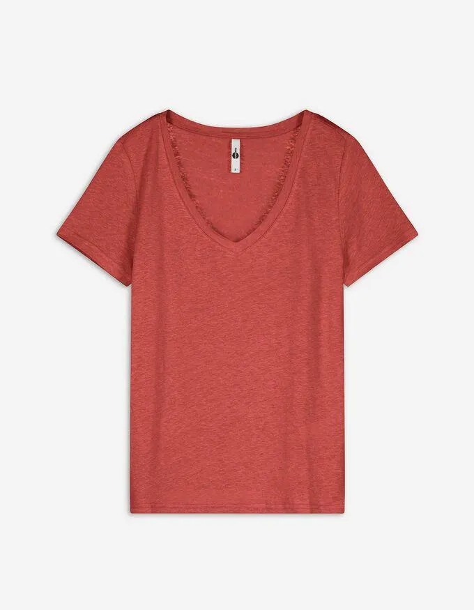 T-Shirt - Leinen-Mix