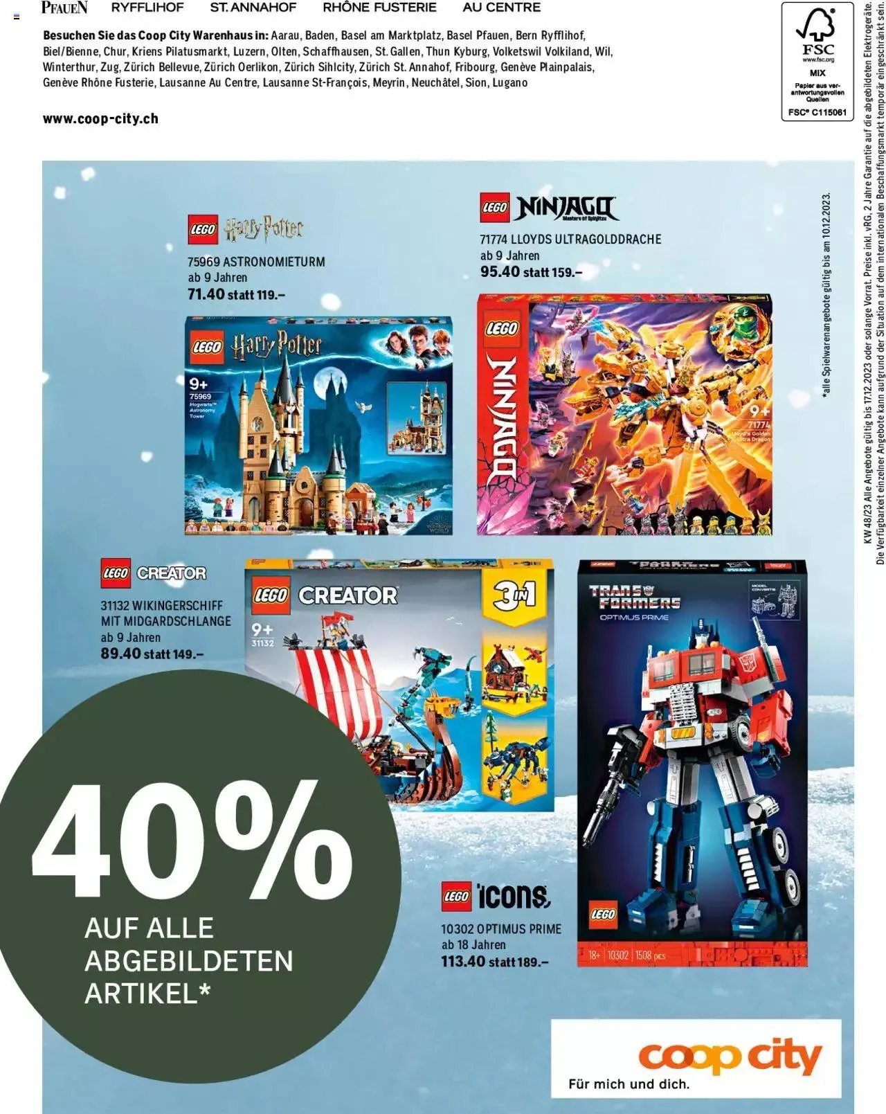 Coop City Aktionen Weihnachten von 28. November bis 17. Dezember 2023 - Prospekt seite 24