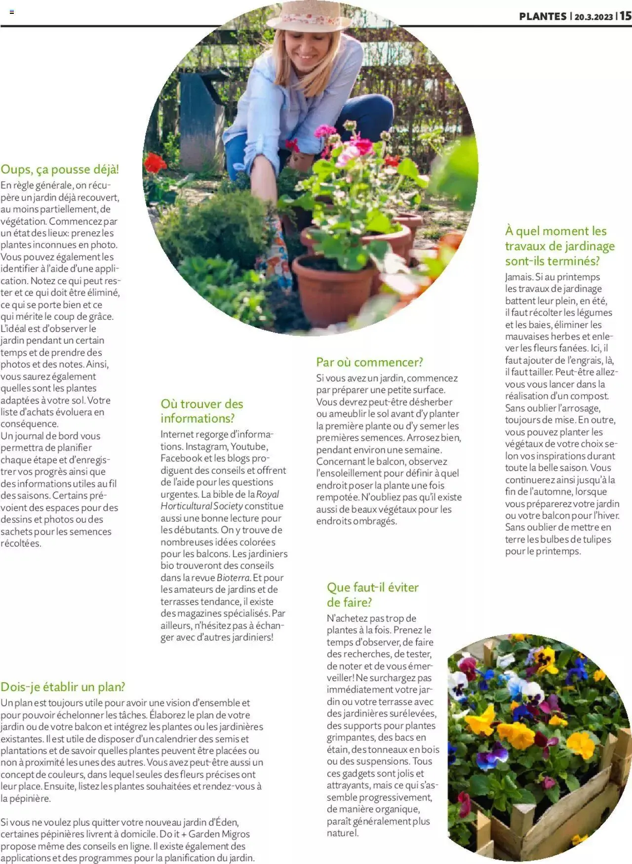 Migros Le guide du jardinier débutant von 20. März bis 31. Dezember 2023 - Prospekt seite  15