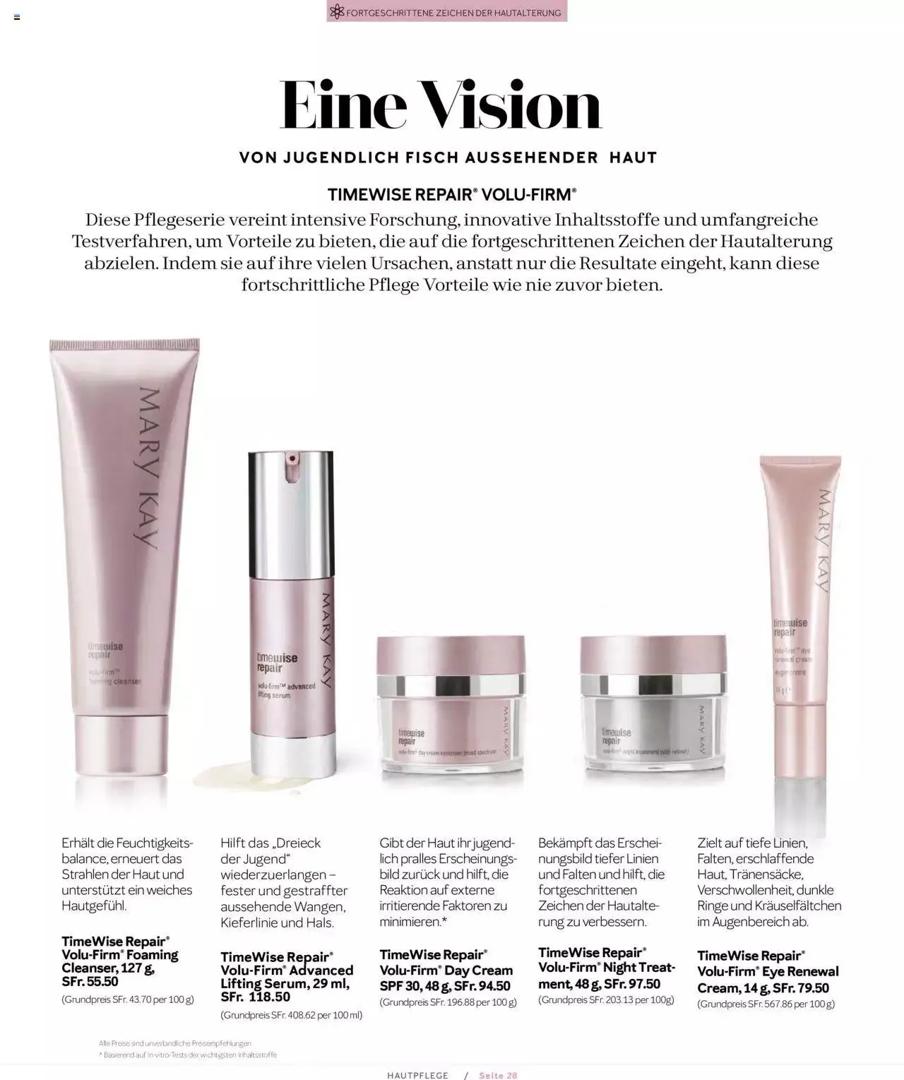 Mary Kay - Hautpflege von 1. April bis 31. Dezember 2023 - Prospekt seite 28
