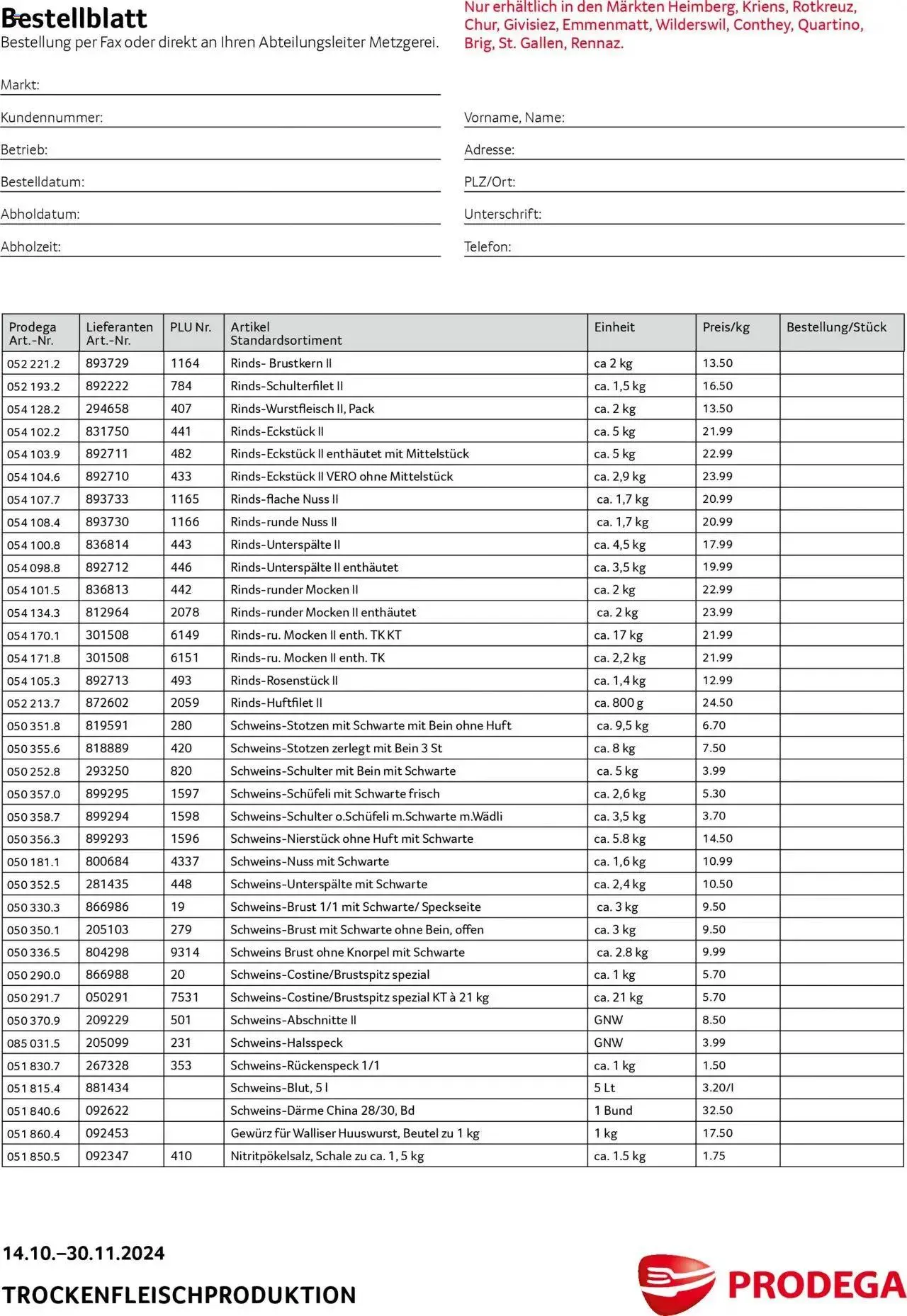 Prodega Aktionen Trockenfleisch-Produktion von 14. Oktober bis 30. November 2024 - Prospekt seite  4