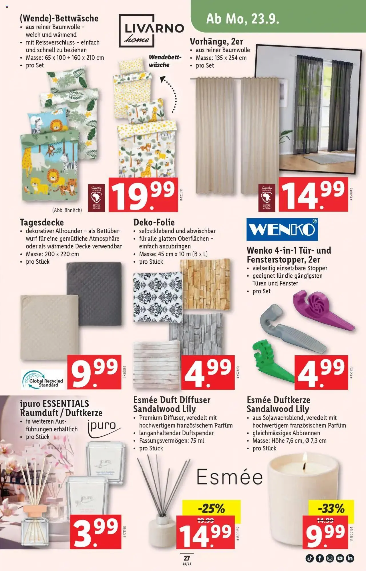 Lidl Aktionen von 19. September bis 25. September 2024 - Prospekt seite  27