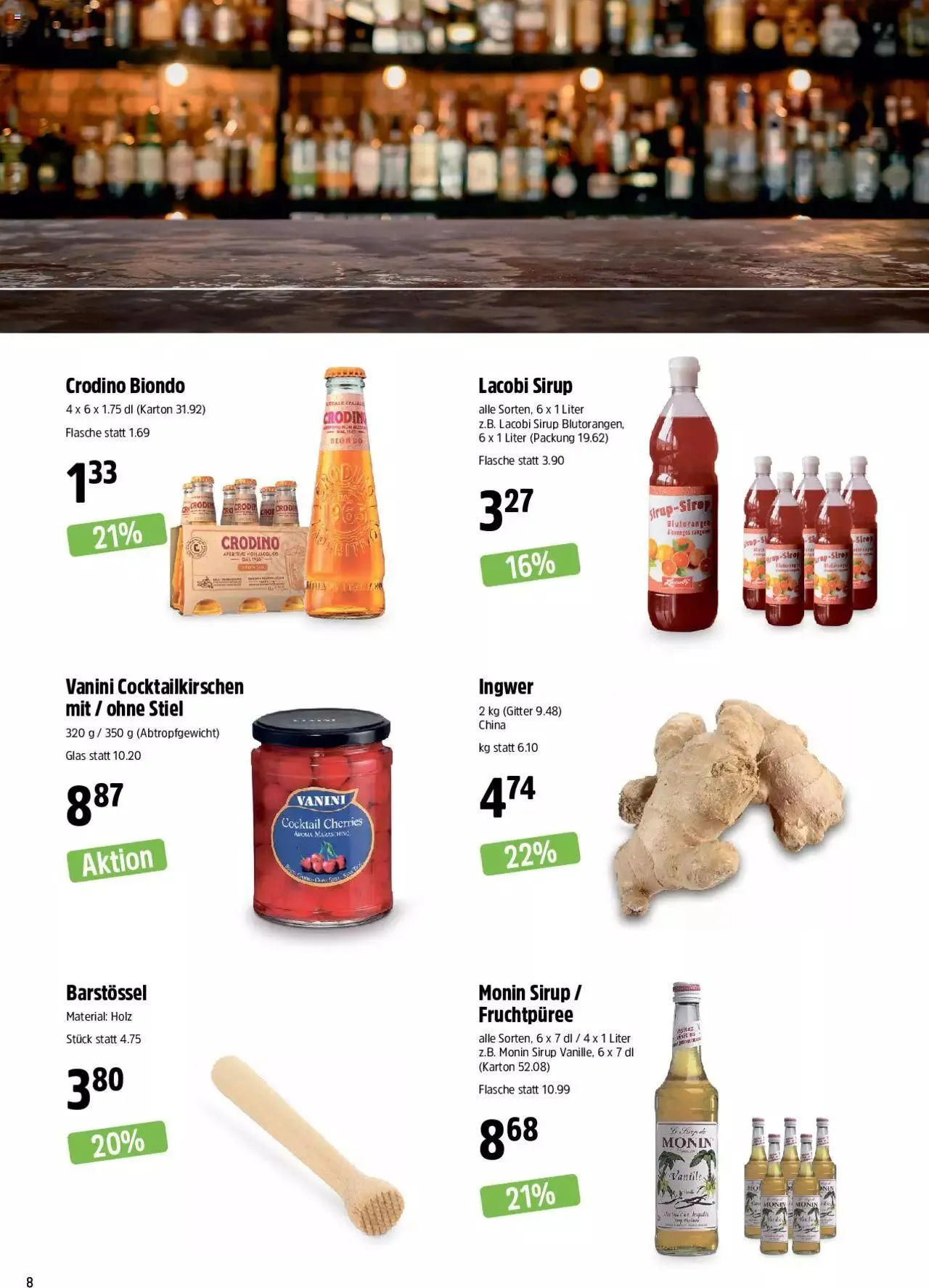 TopCC Aktionen Cocktails von 11. September bis 31. Dezember 2023 - Prospekt seite 8