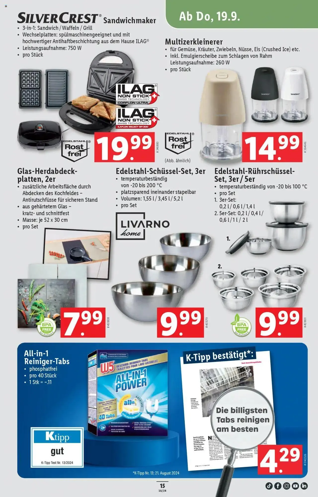 Lidl Aktionen von 19. September bis 25. September 2024 - Prospekt seite  15