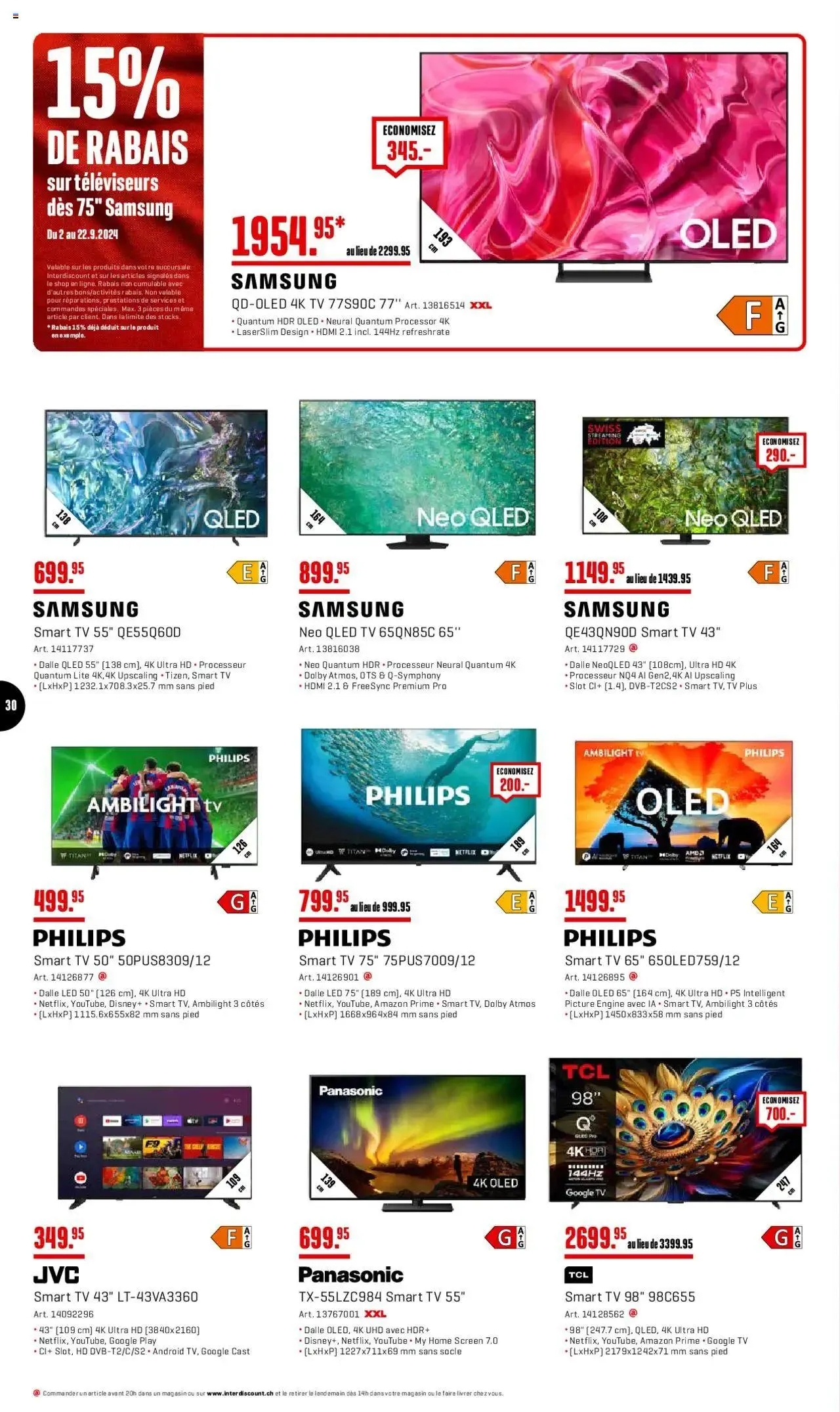 Interdiscount Prospectus von 2. September bis 22. September 2024 - Prospekt seite 30