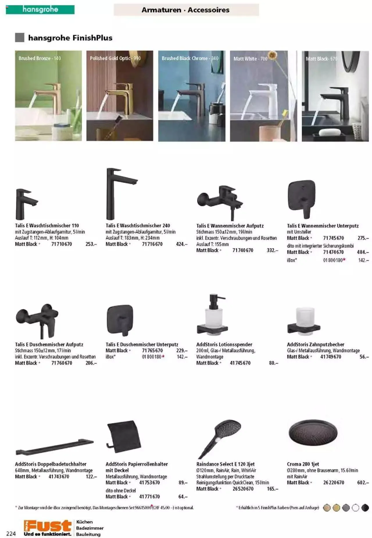 Fust Badezimmermagazin von 17. April bis 31. Dezember 2023 - Prospekt seite 224