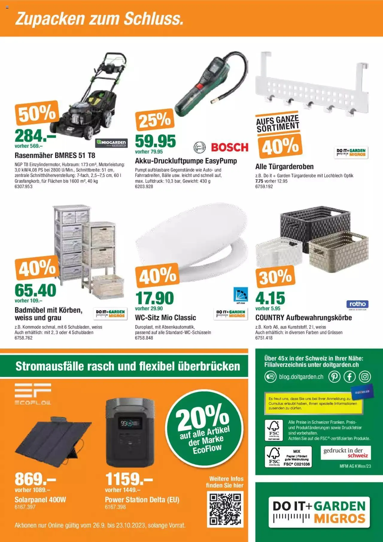 DO IT+GARDEN MIGROS Aktionen von 26. September bis 9. Oktober 2023 - Prospekt seite 16