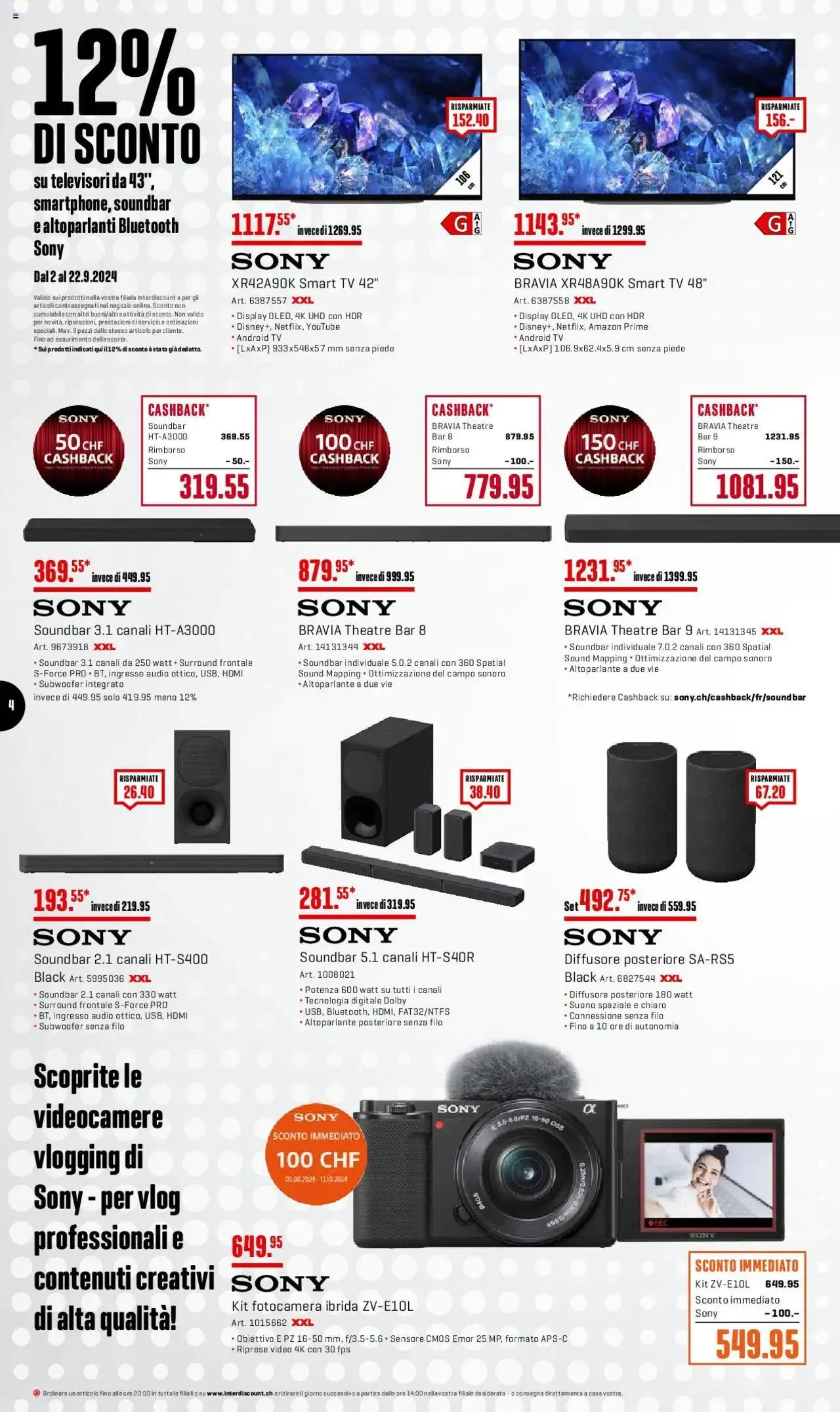 Interdiscount Prospetto von 2. September bis 22. September 2024 - Prospekt seite  4