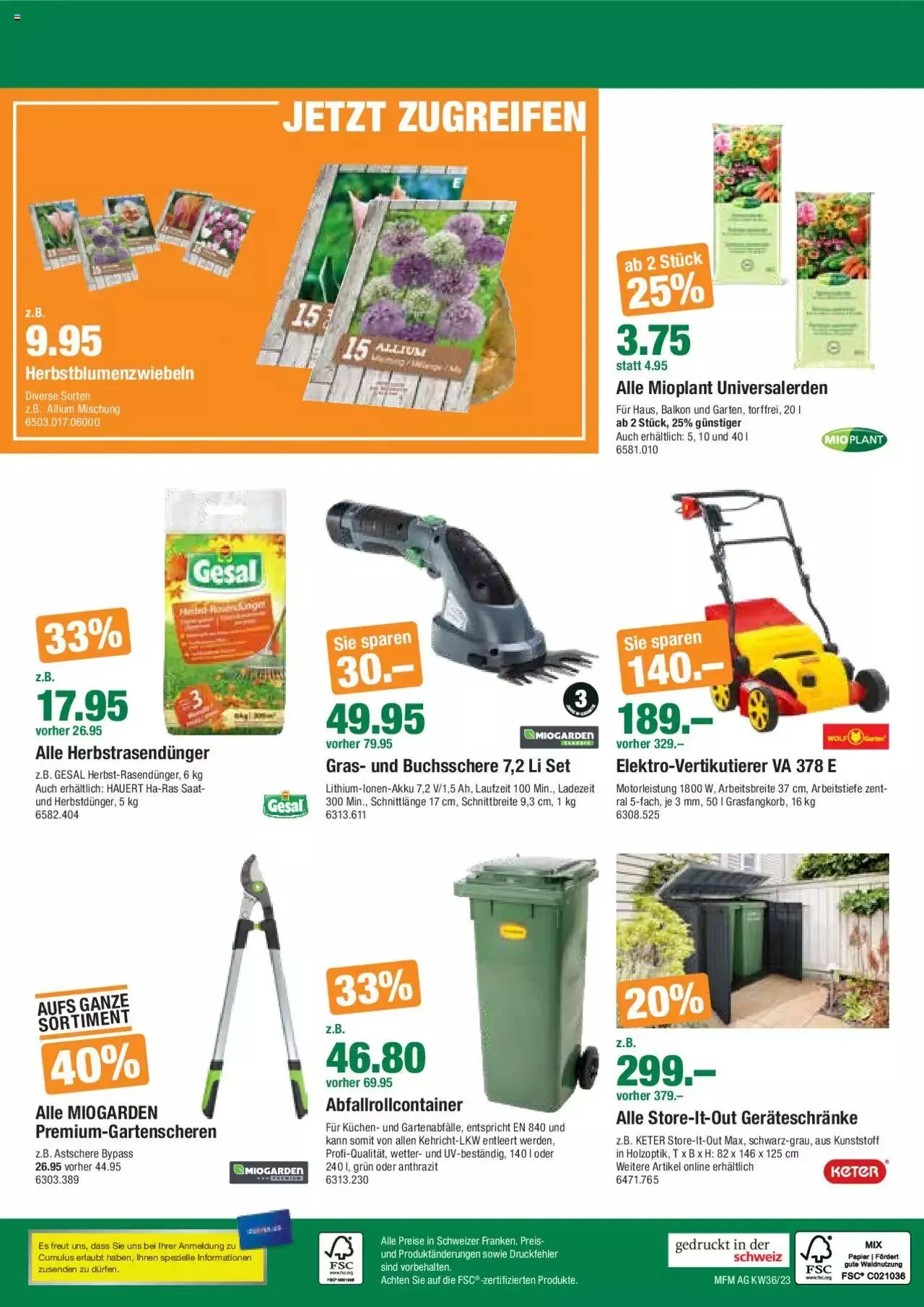 DO IT+GARDEN MIGROS Aktionen von 5. September bis 18. September 2023 - Prospekt seite 14