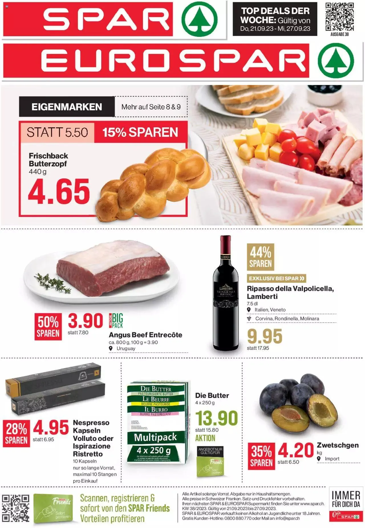 SPAR Aktionen von 21. September bis 27. September 2023 - Prospekt seite 1