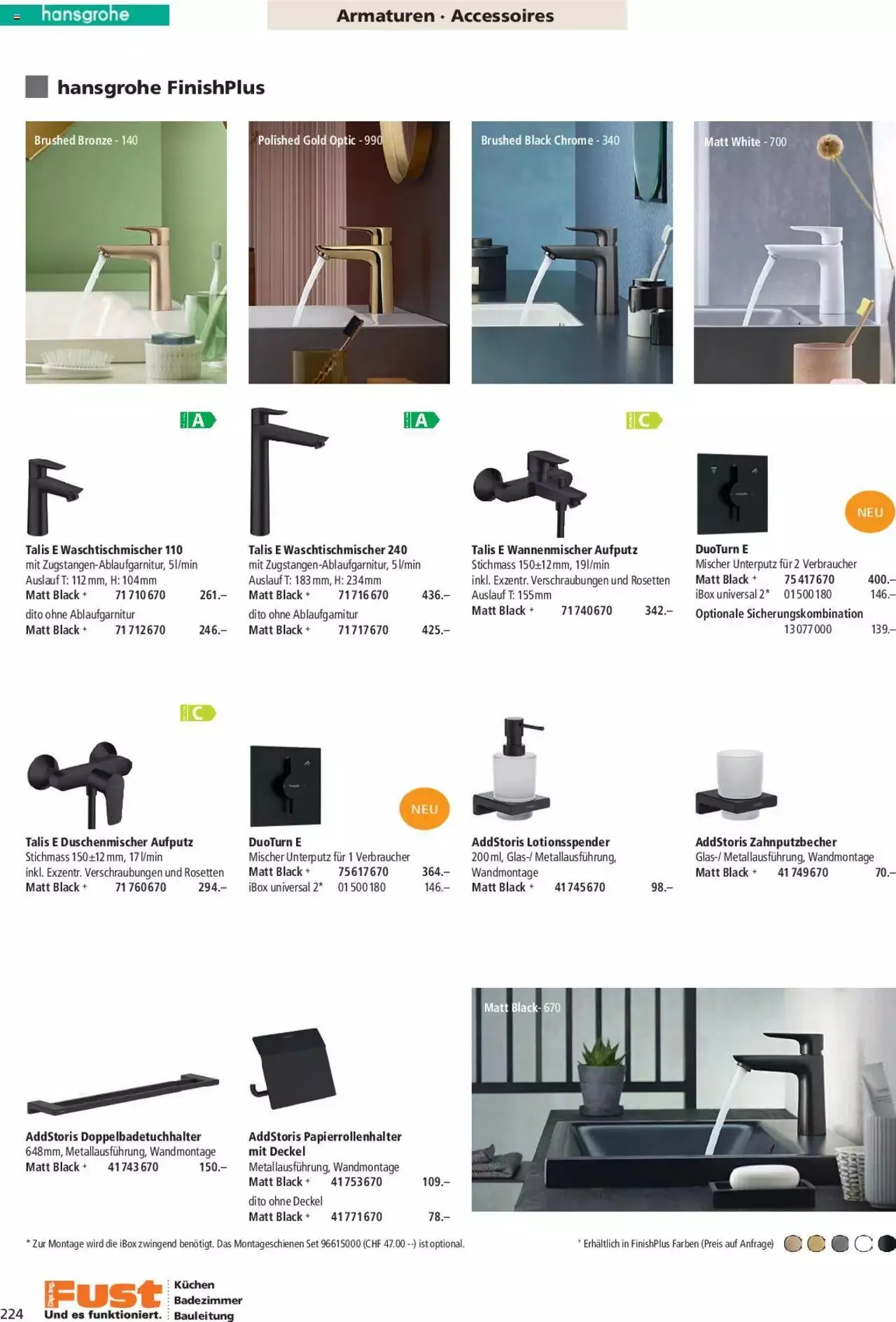 Fust Aktionen Badezimmermagazin von 17. April bis 31. Dezember 2024 - Prospekt seite  224